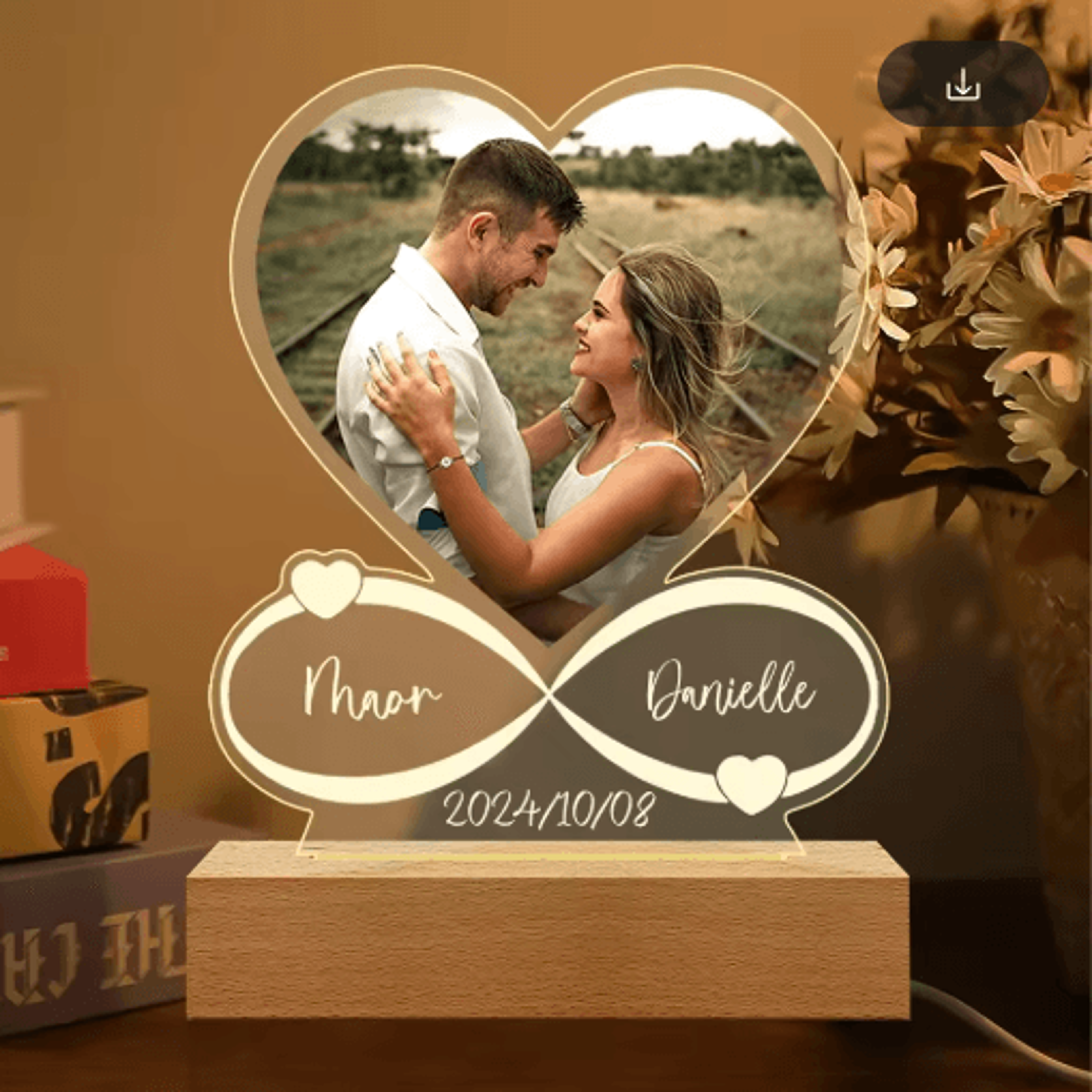 Personalized Acrylic Photo Plaque Custom Couple Frame For Anniversary  Valentines Gifts 2