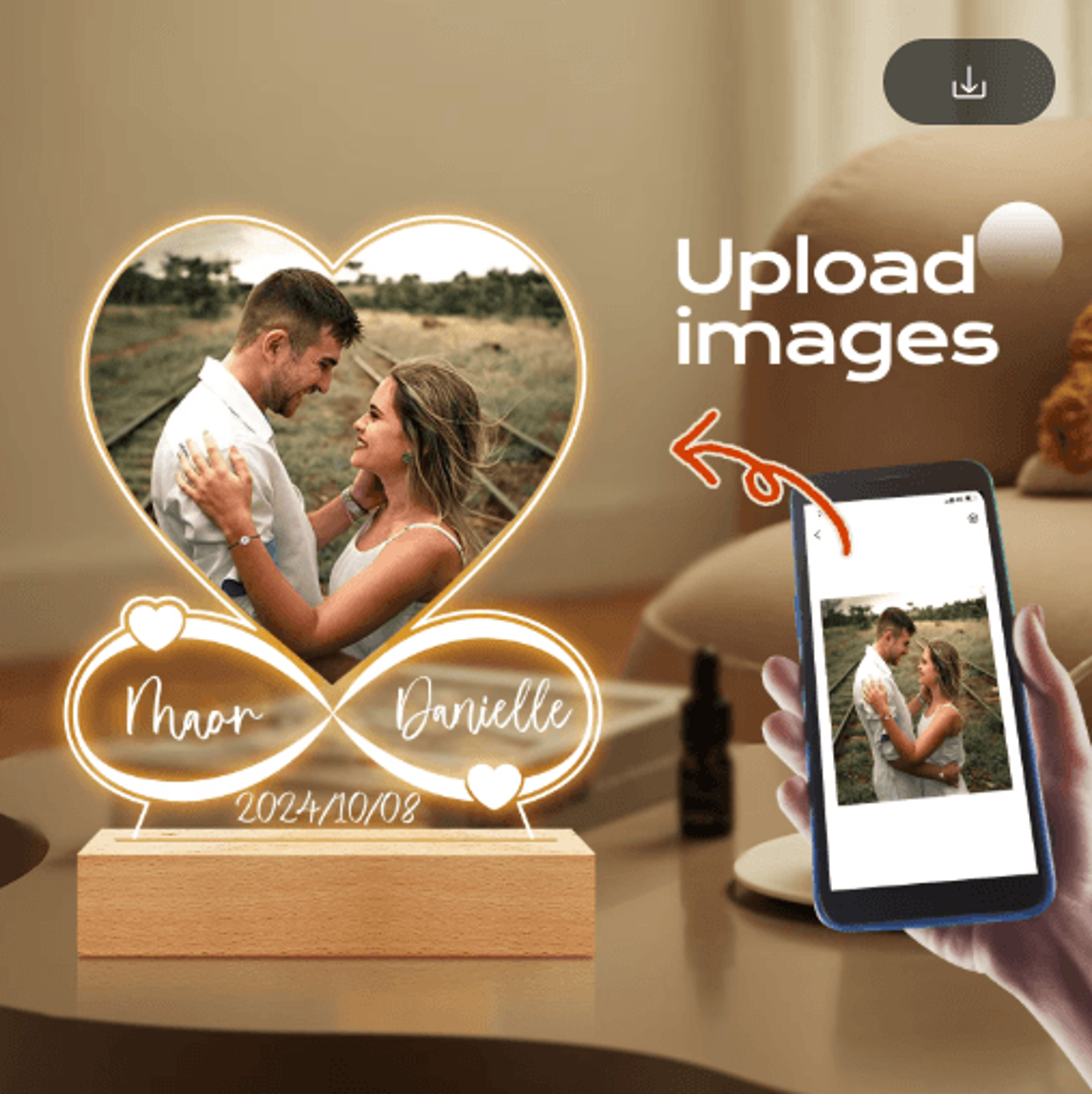 Personalized Acrylic Photo Plaque Custom Couple Frame For Anniversary  Valentines Gifts 3