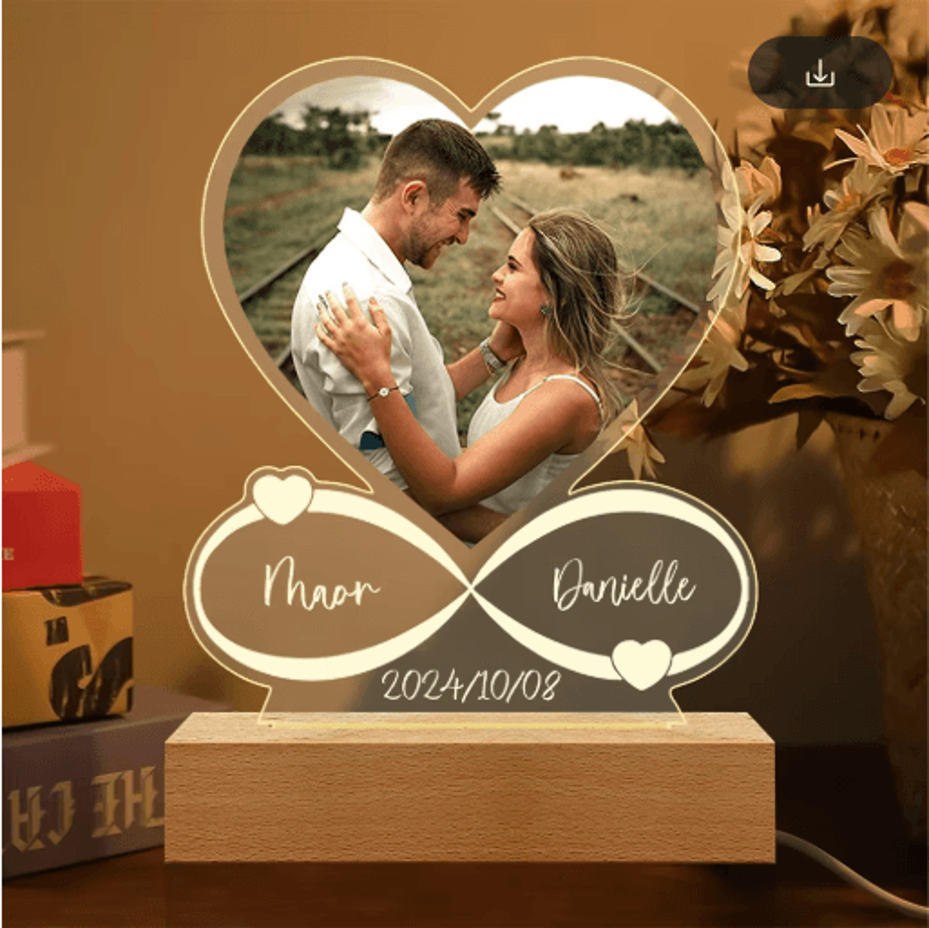 personalized acrylic photo plaque custom couple frame for anniversary & valentines gifts