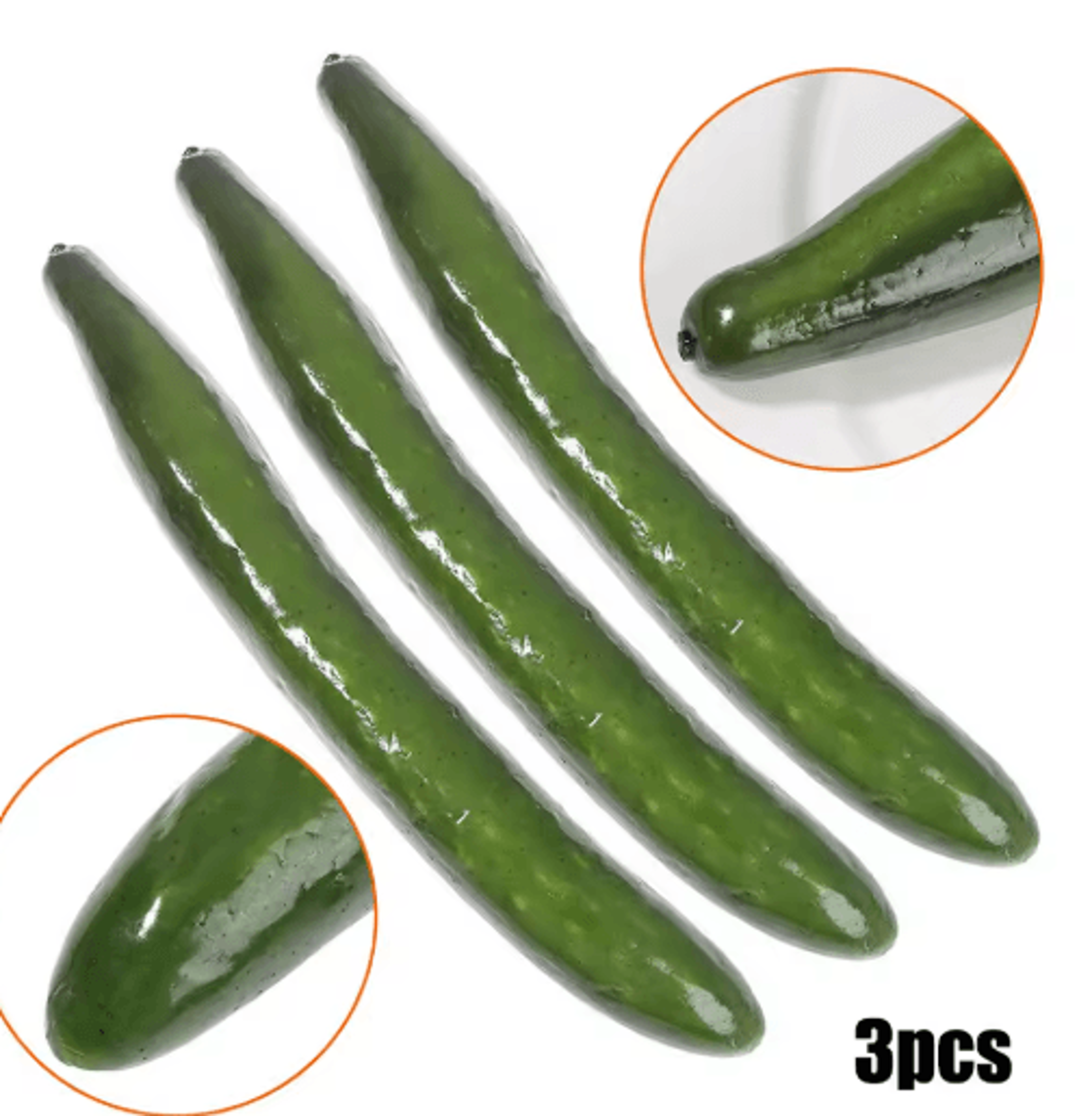 Realistic Fake Cucumber Set  Lifelike Kitchen Decoration  Display Props 3PCS 4