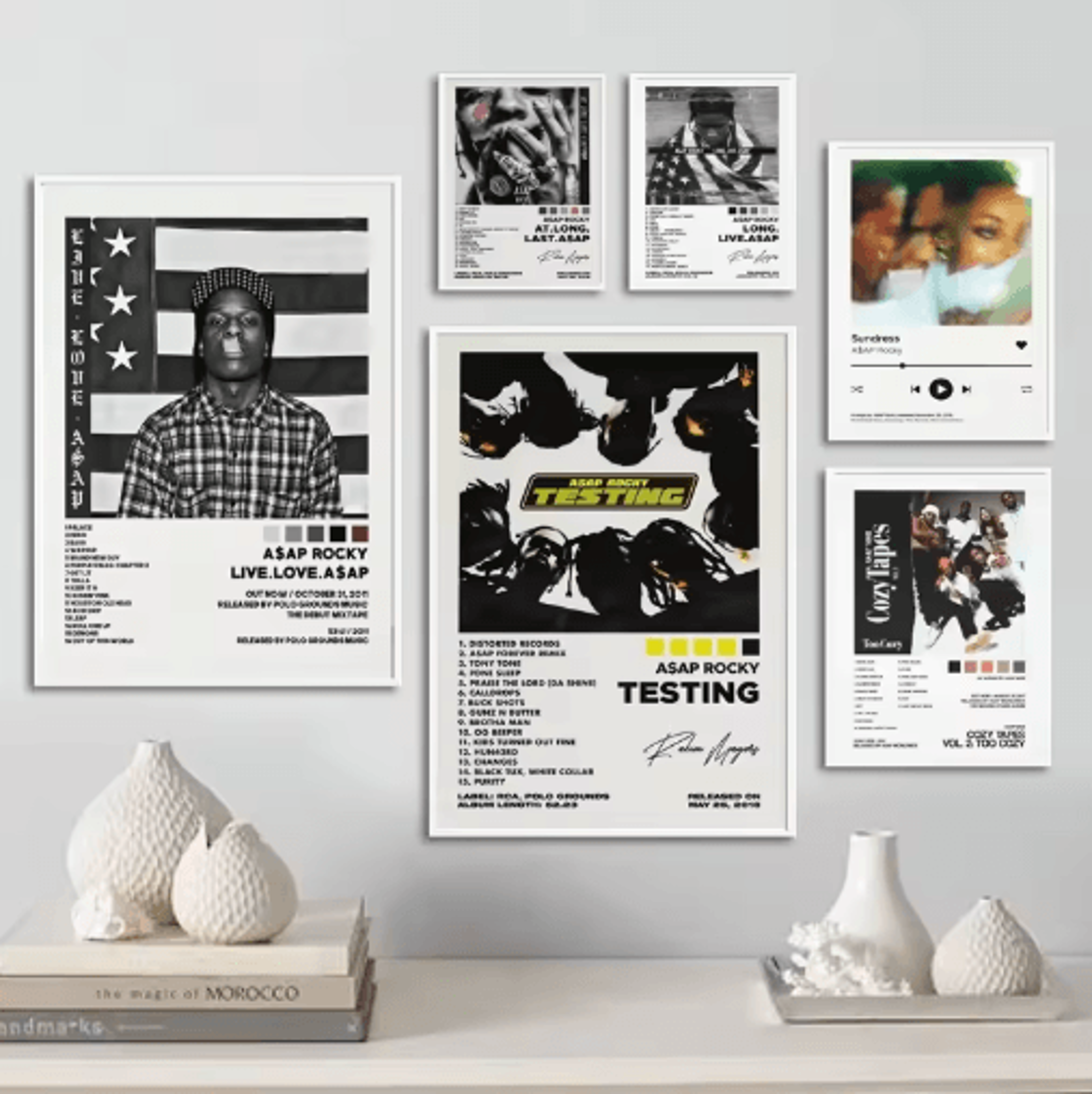 asap rocky album cover poster – hip hop music wall art print