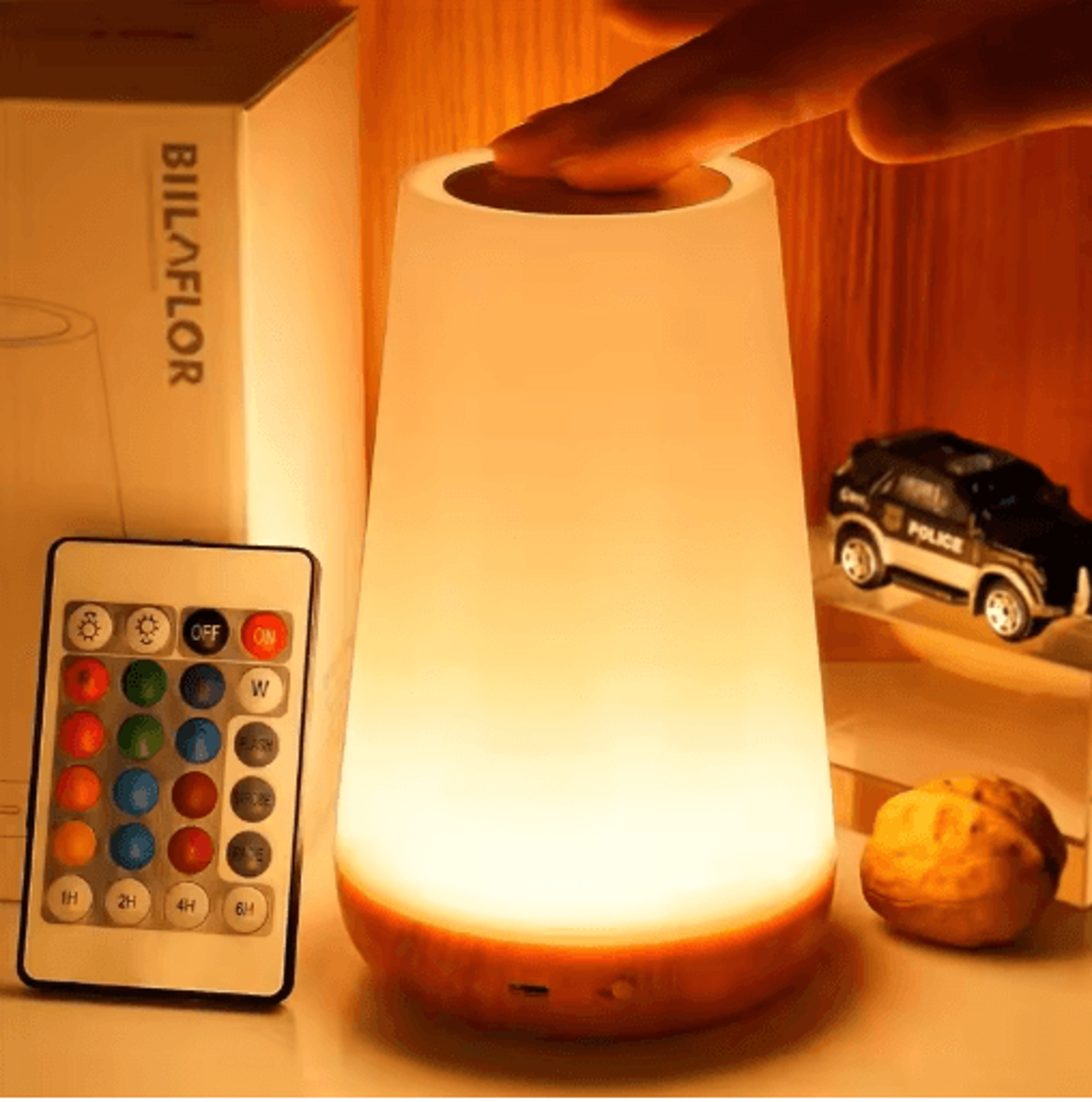 RGB Color Changing Night Light Touch Dimmable USB Rechargeable Bedside Lamp 1