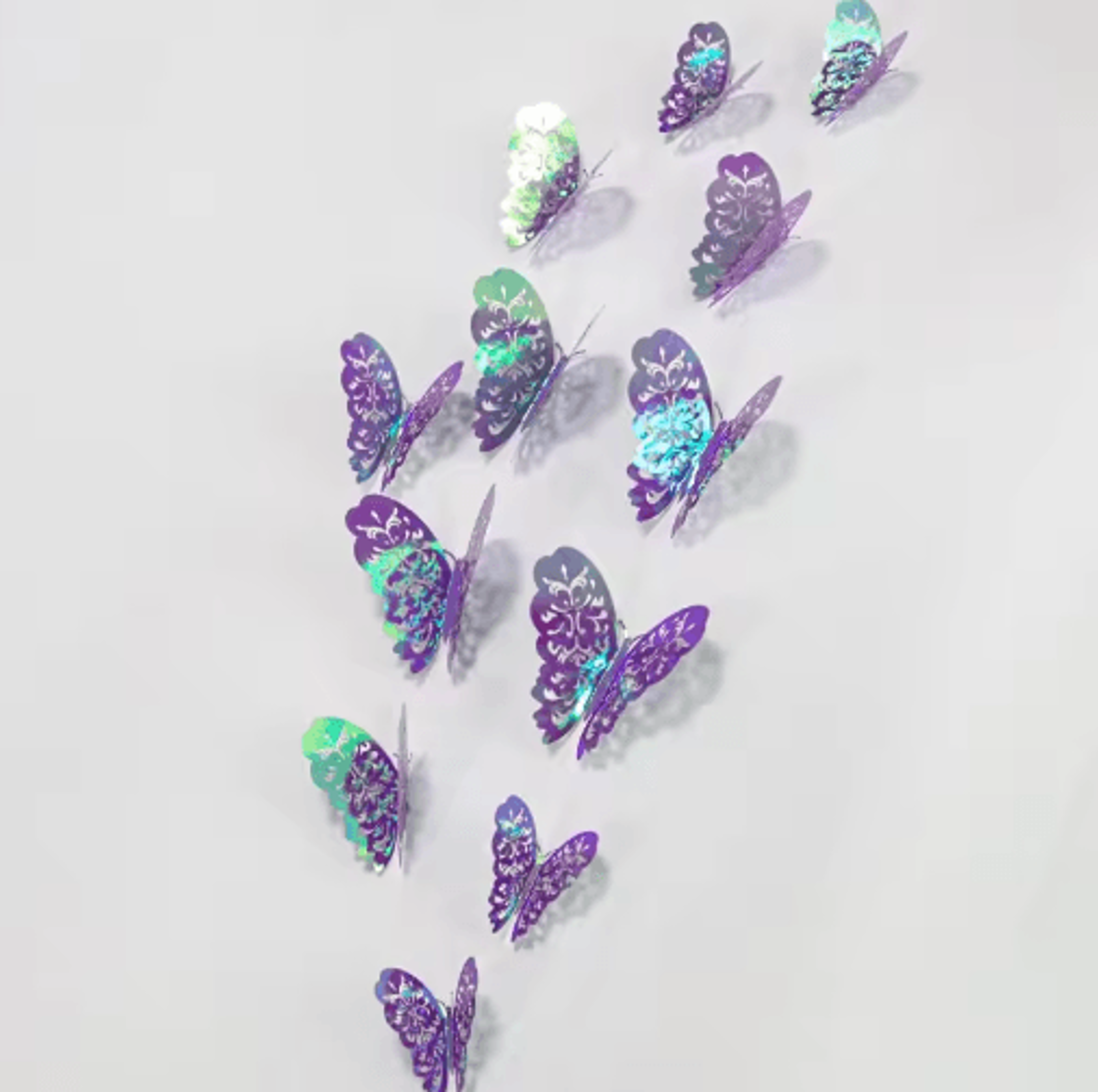 3D Mirror Butterfly Wall Stickers DIY Decorative Wall Art Set 2