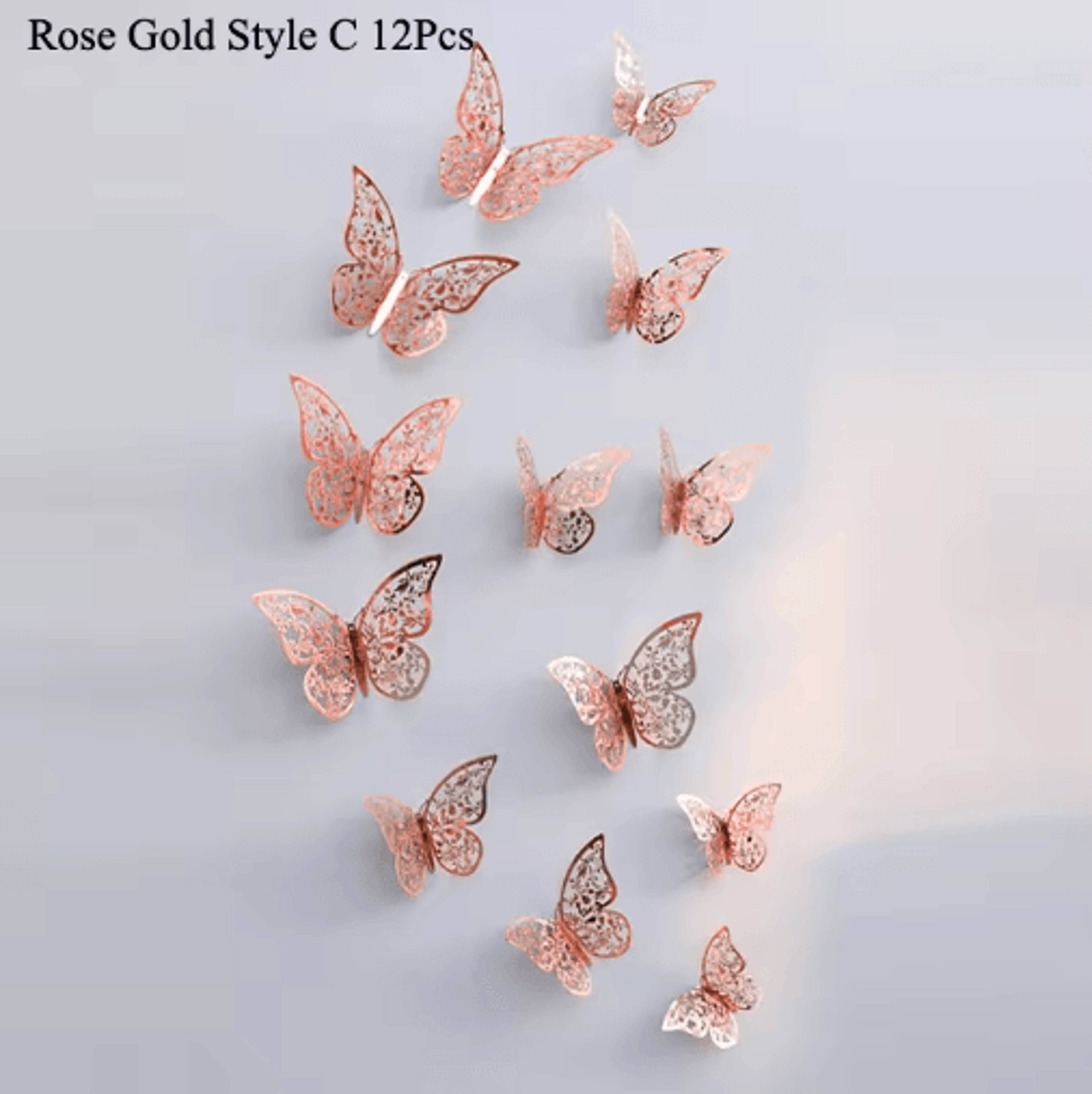 3D Mirror Butterfly Wall Stickers DIY Decorative Wall Art Set 22