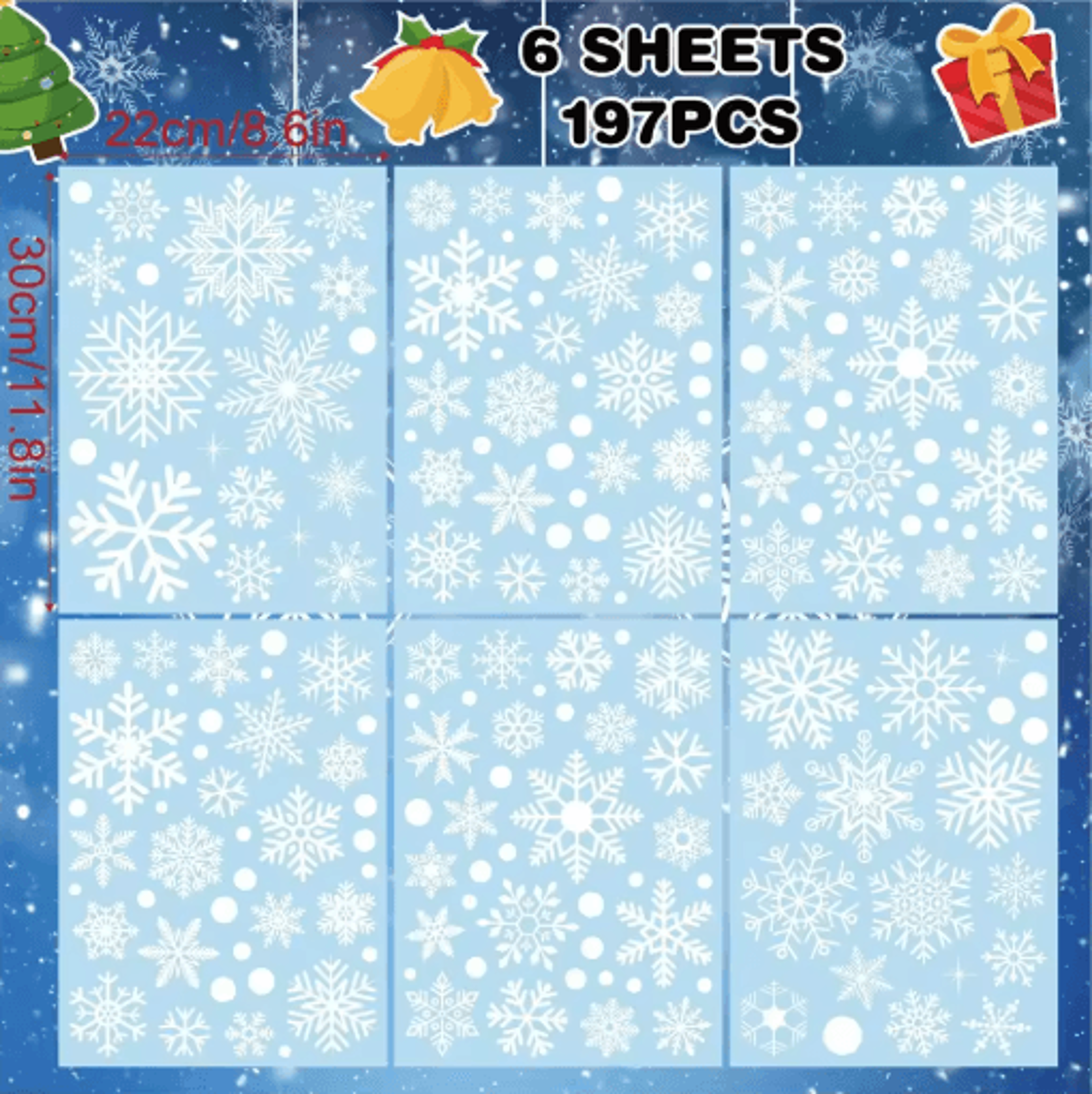 Christmas Snowflake Window Stickers Removable Holiday Wall  Glass Decor 1