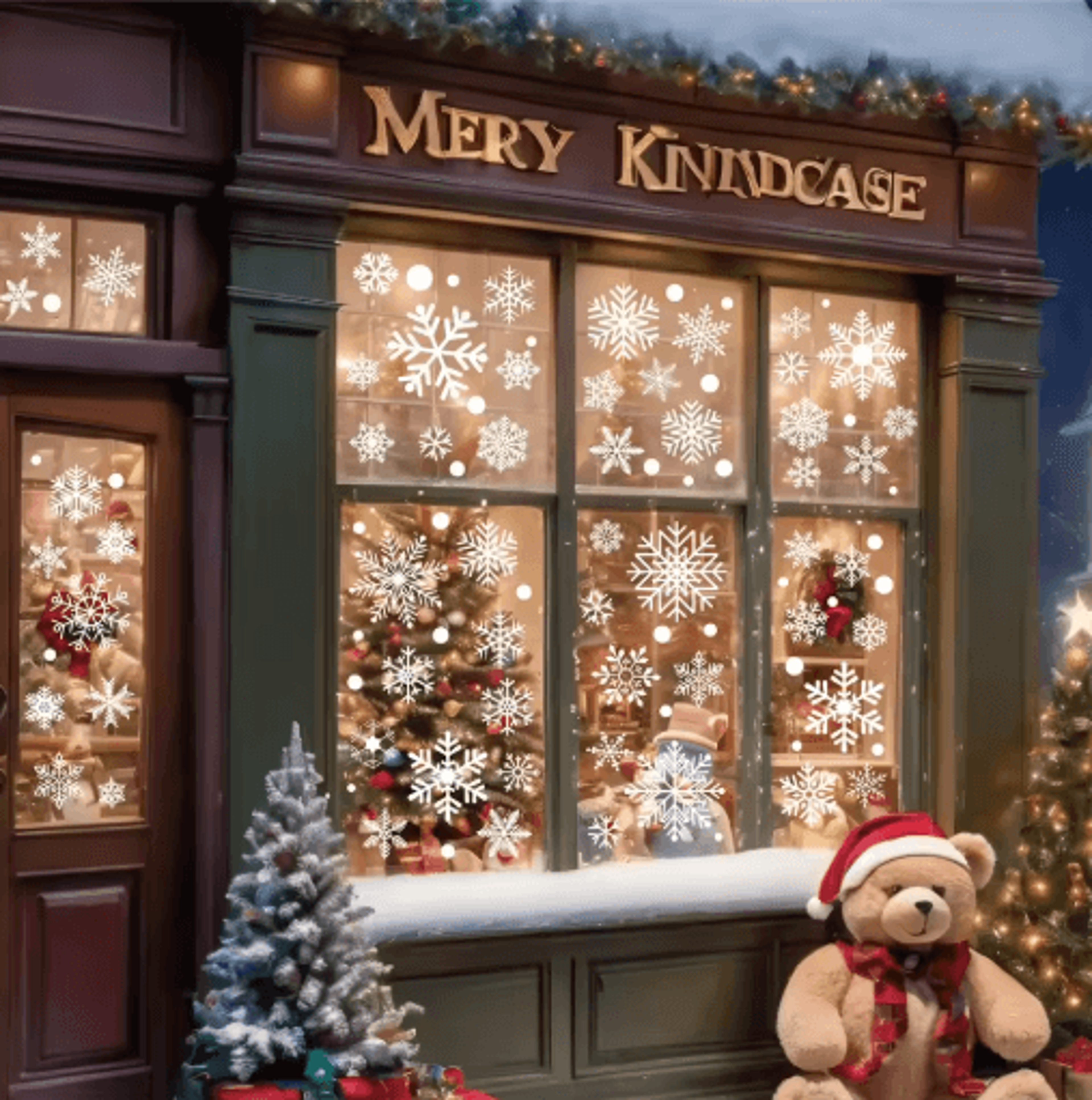 Christmas Snowflake Window Stickers Removable Holiday Wall  Glass Decor 4