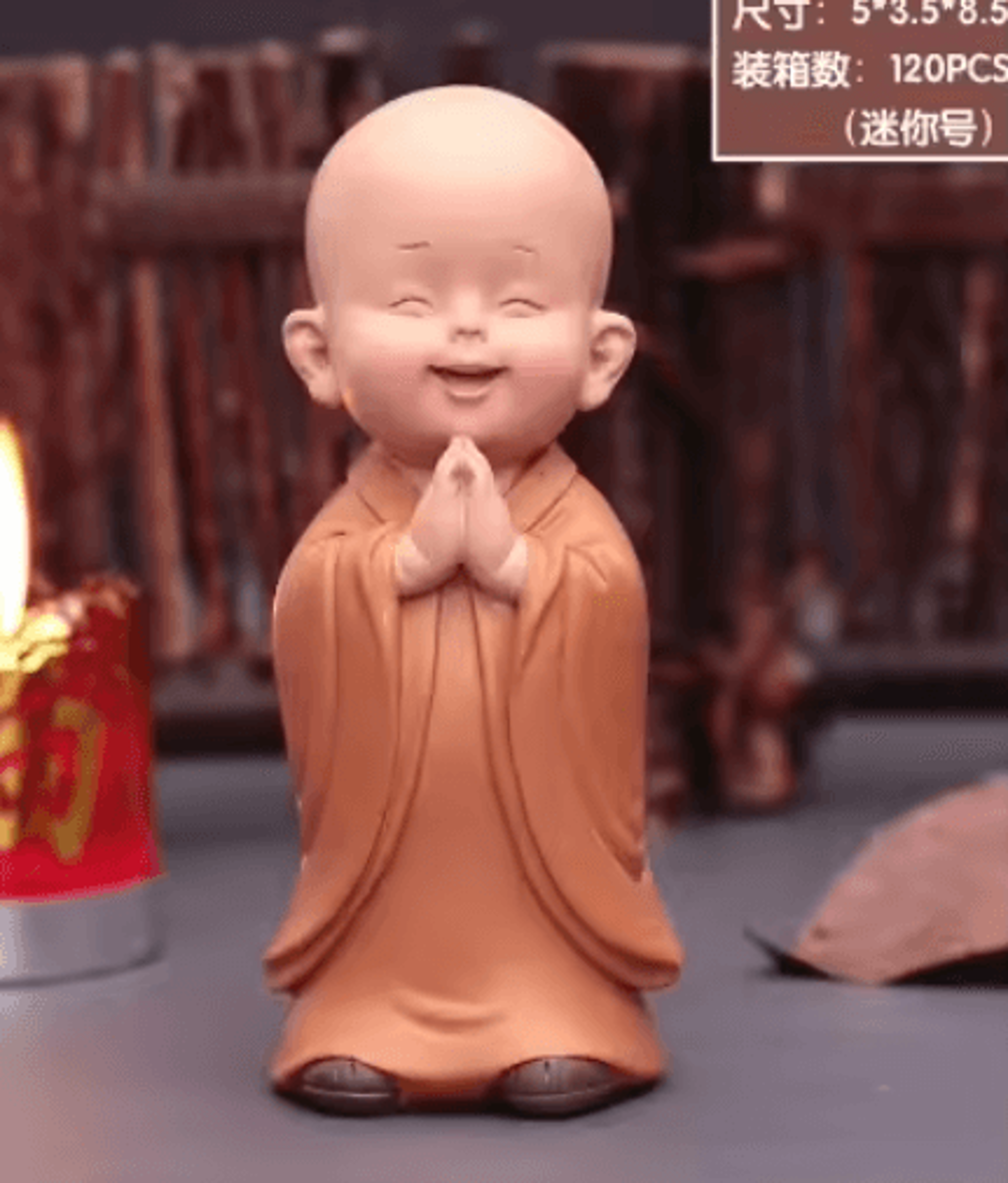 Cute Mini Monk Resin Figurine  Buddha Style Desktop Decor  Gift 5