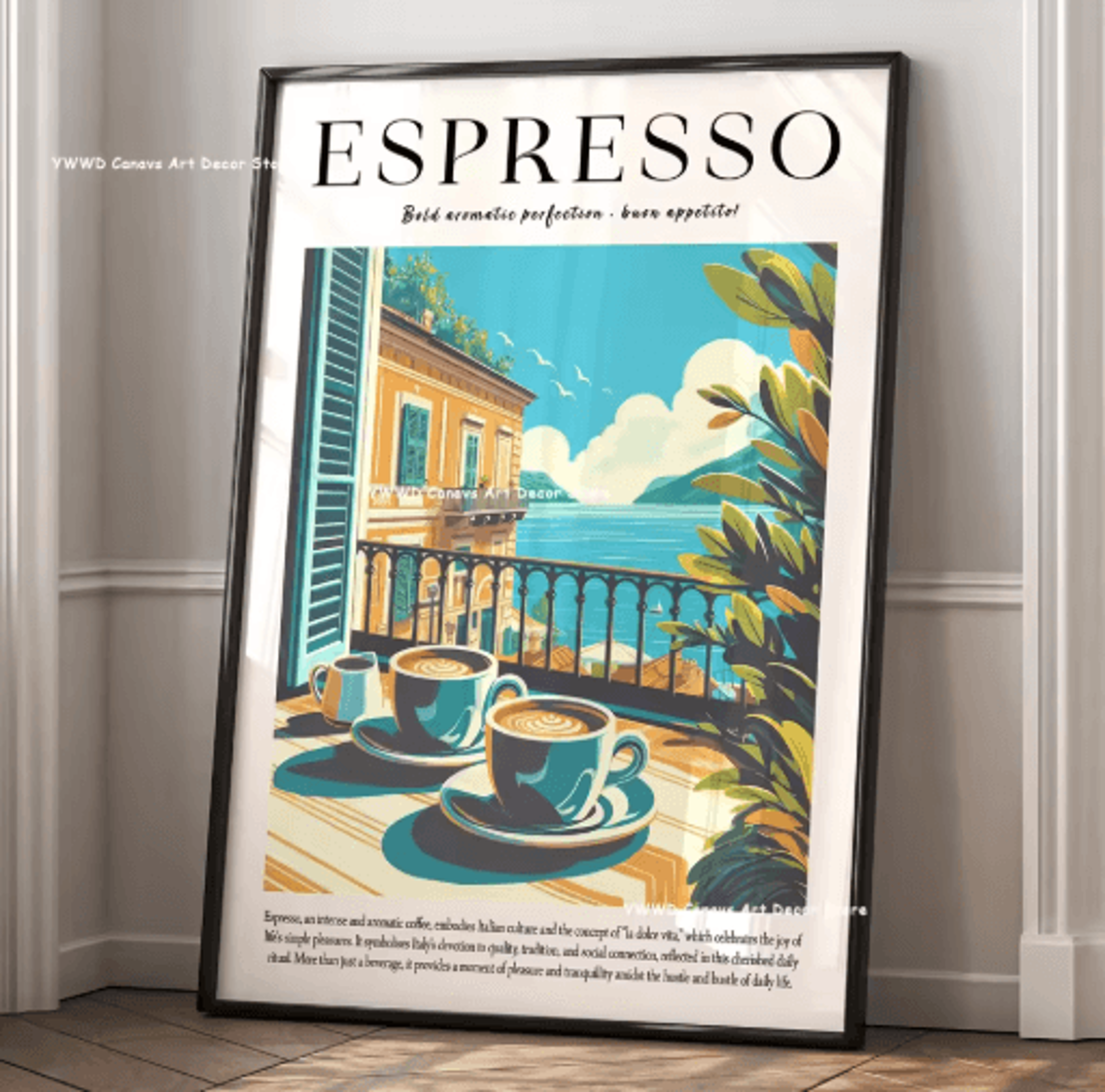 Buongiorno Espresso Canvas Wall Art Modern Coffee Kitchen Decor Print 22