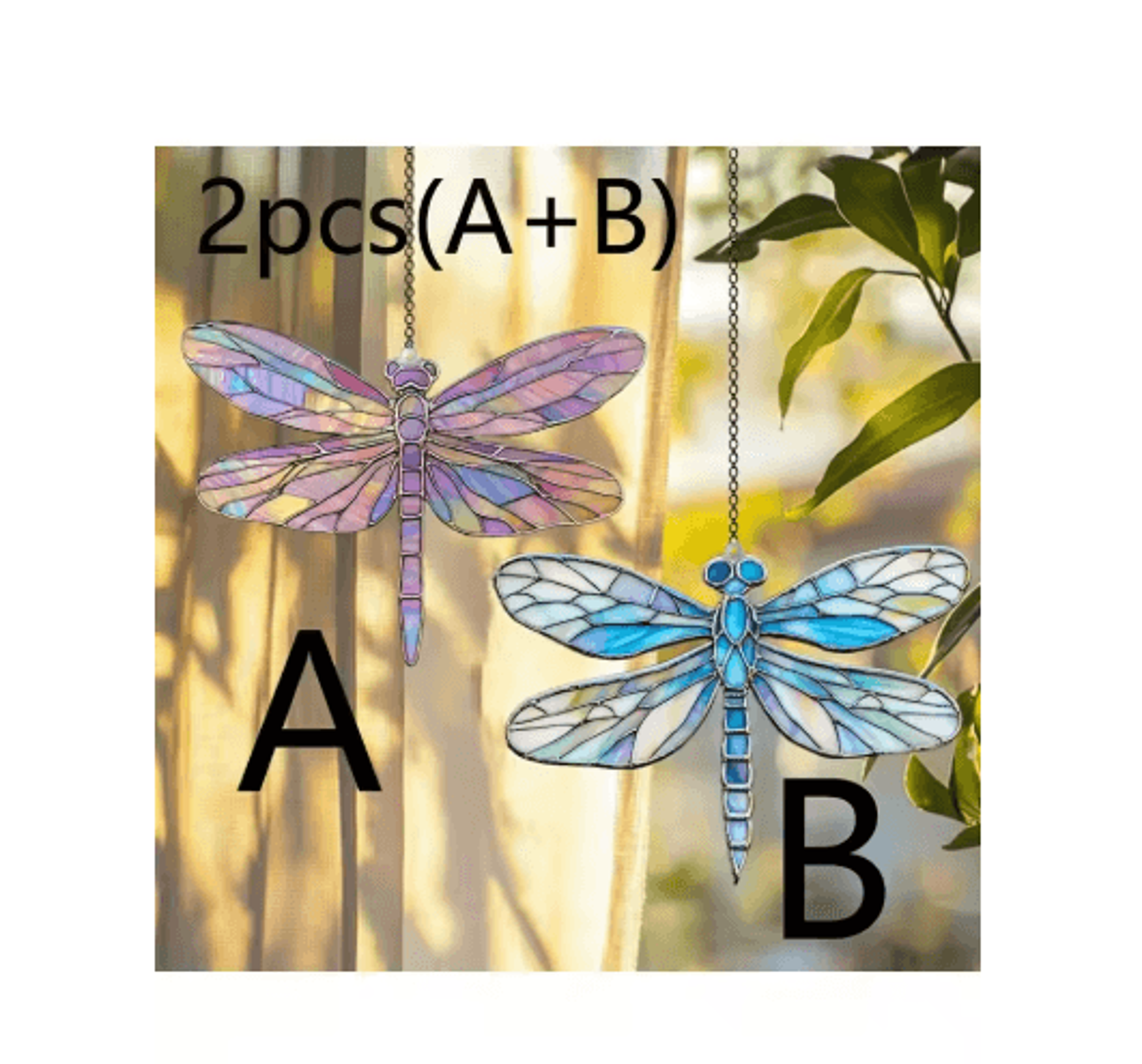 Colorful Acrylic Dragonfly Suncatcher Hanging Window  Garden Decor 3