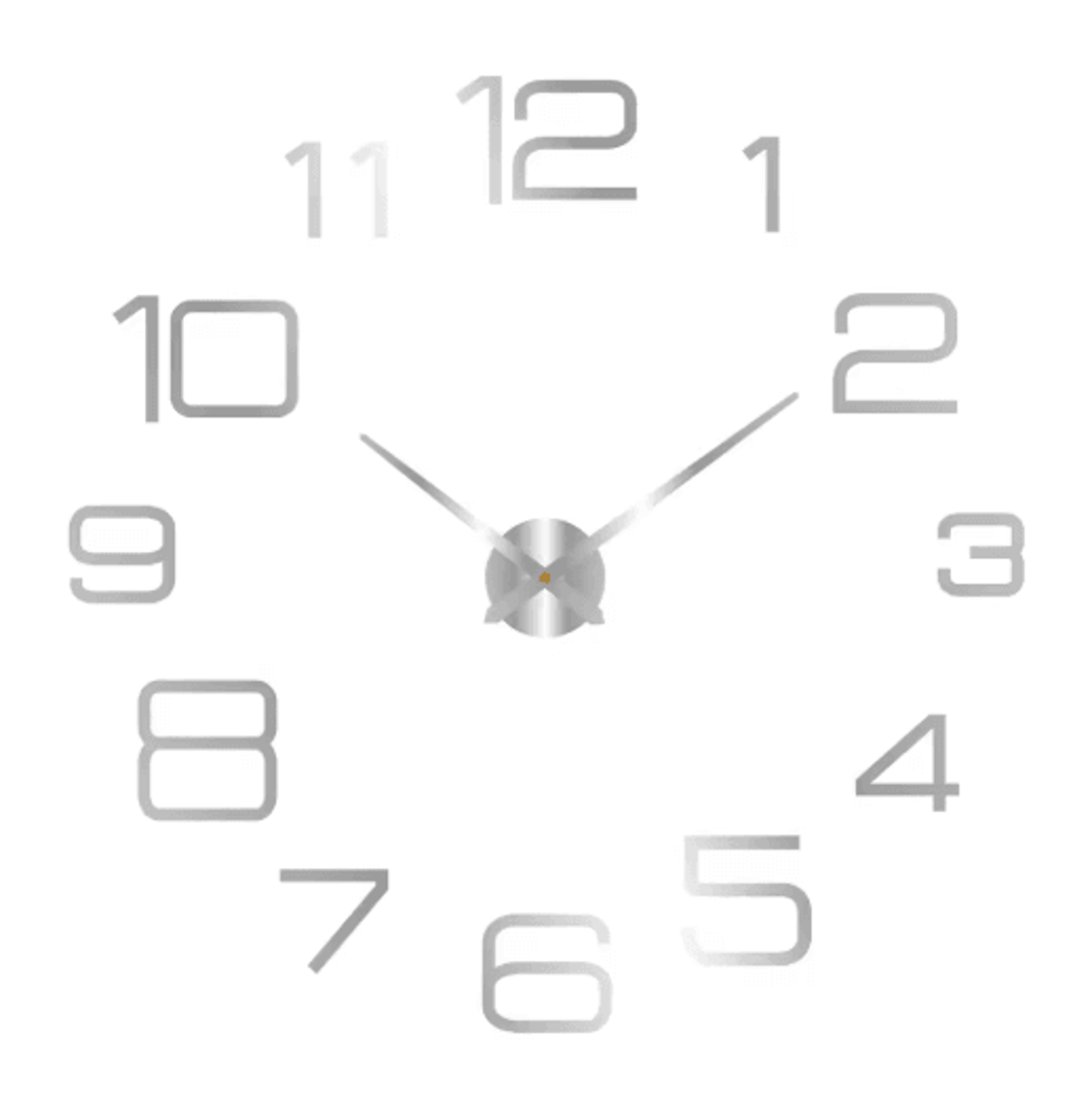 Modern 3D DIY Wall Clock Large Acrylic Mirror Sticker Quartz Decor 25