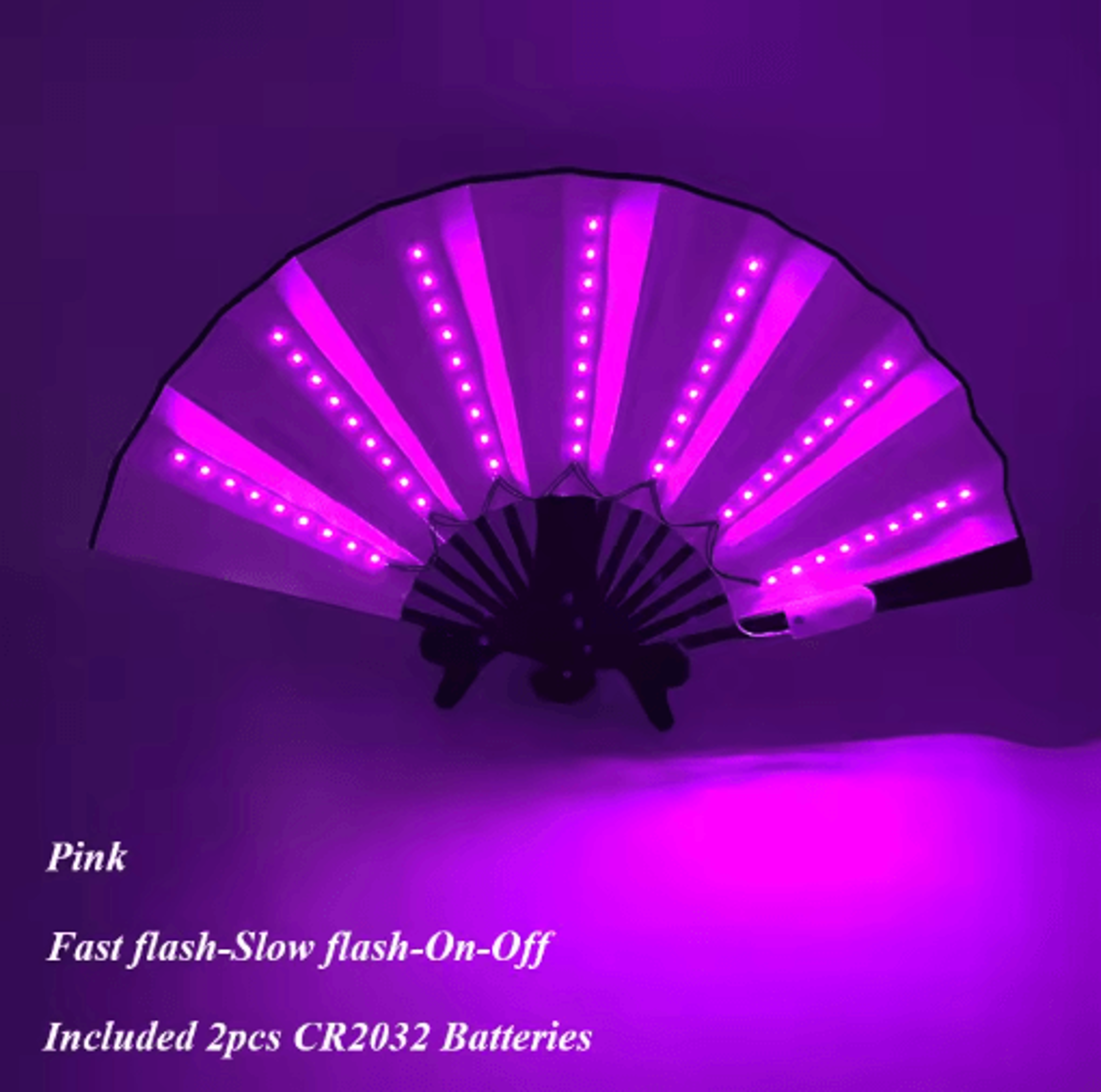 LED Neon Folding Rave Fan Glowing Party Hand Fan For Festivals  Events 12