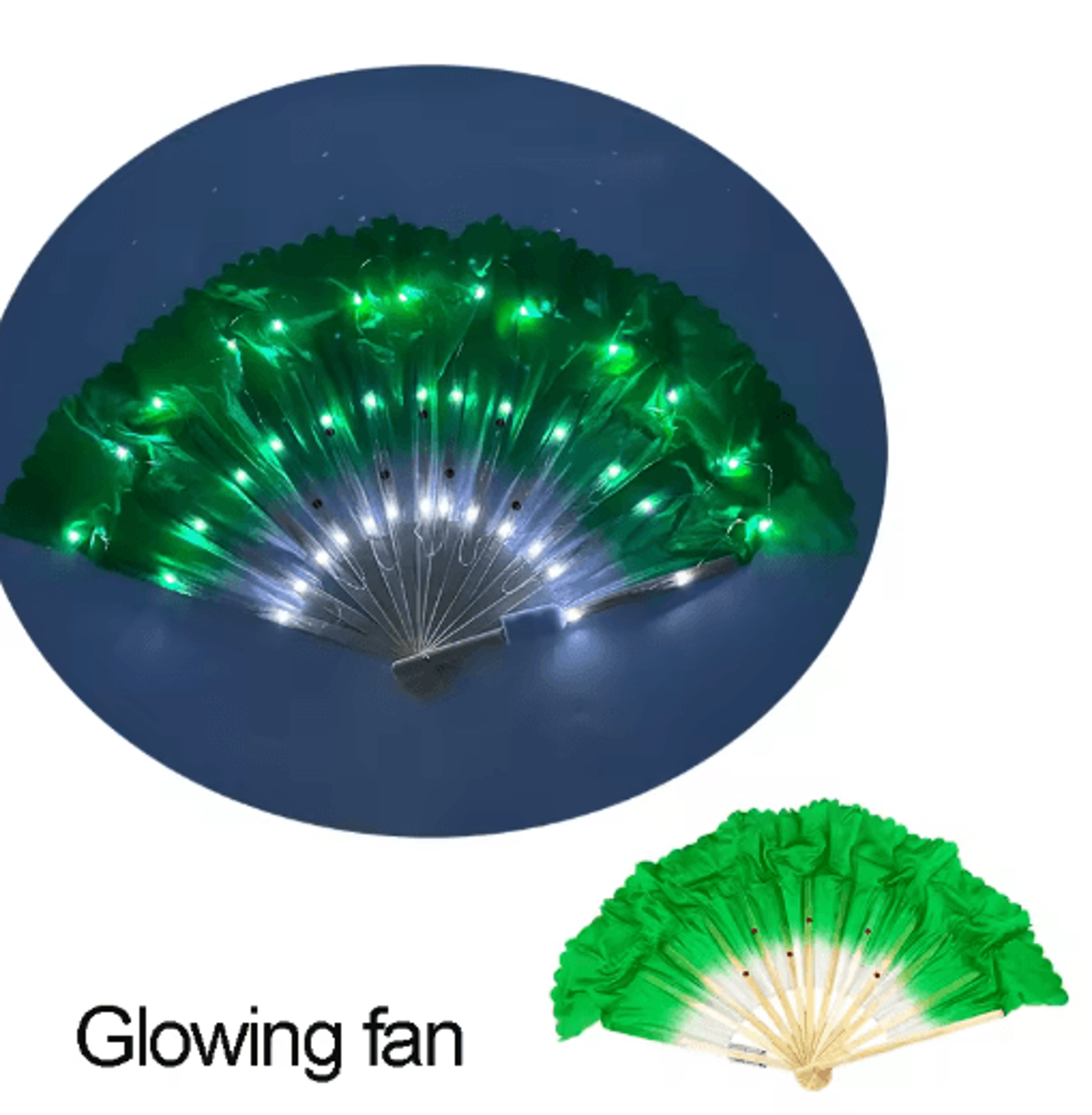LED Neon Folding Rave Fan Glowing Party Hand Fan For Festivals  Events 5