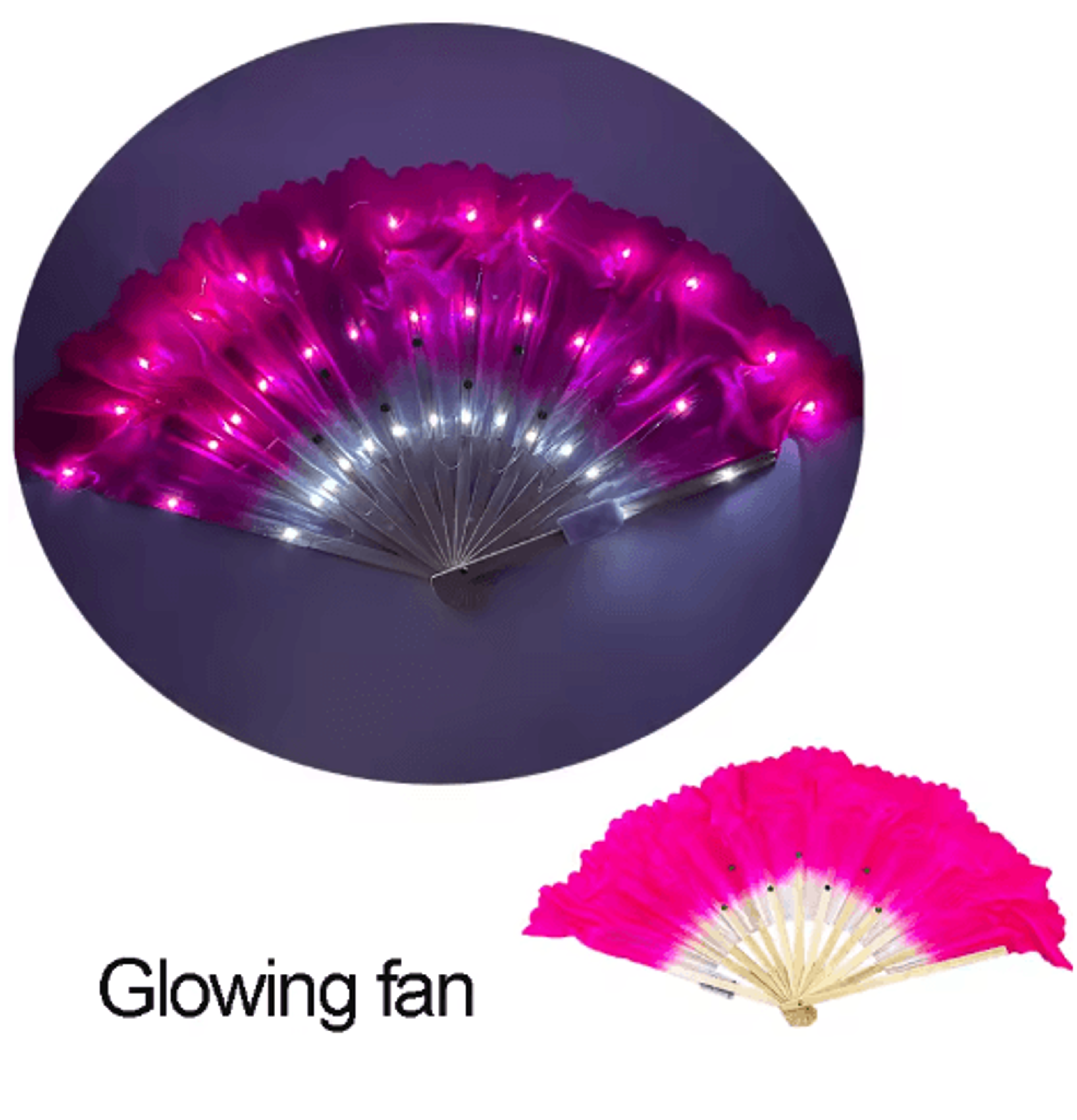 LED Neon Folding Rave Fan Glowing Party Hand Fan For Festivals  Events 9