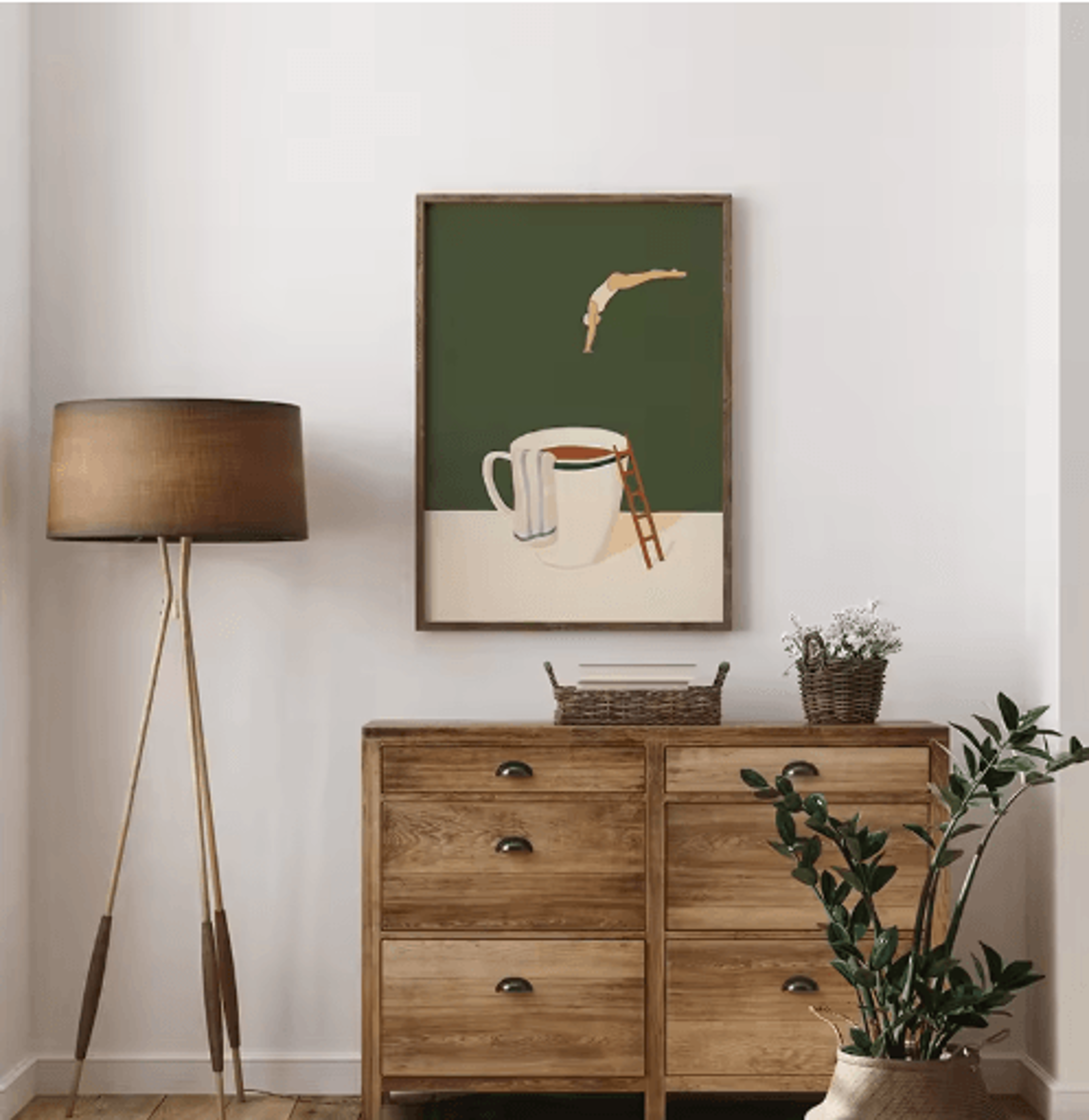 Coffee Diver Canvas Wall Art Trendy Coffee Lover Kitchen Poster Print 26