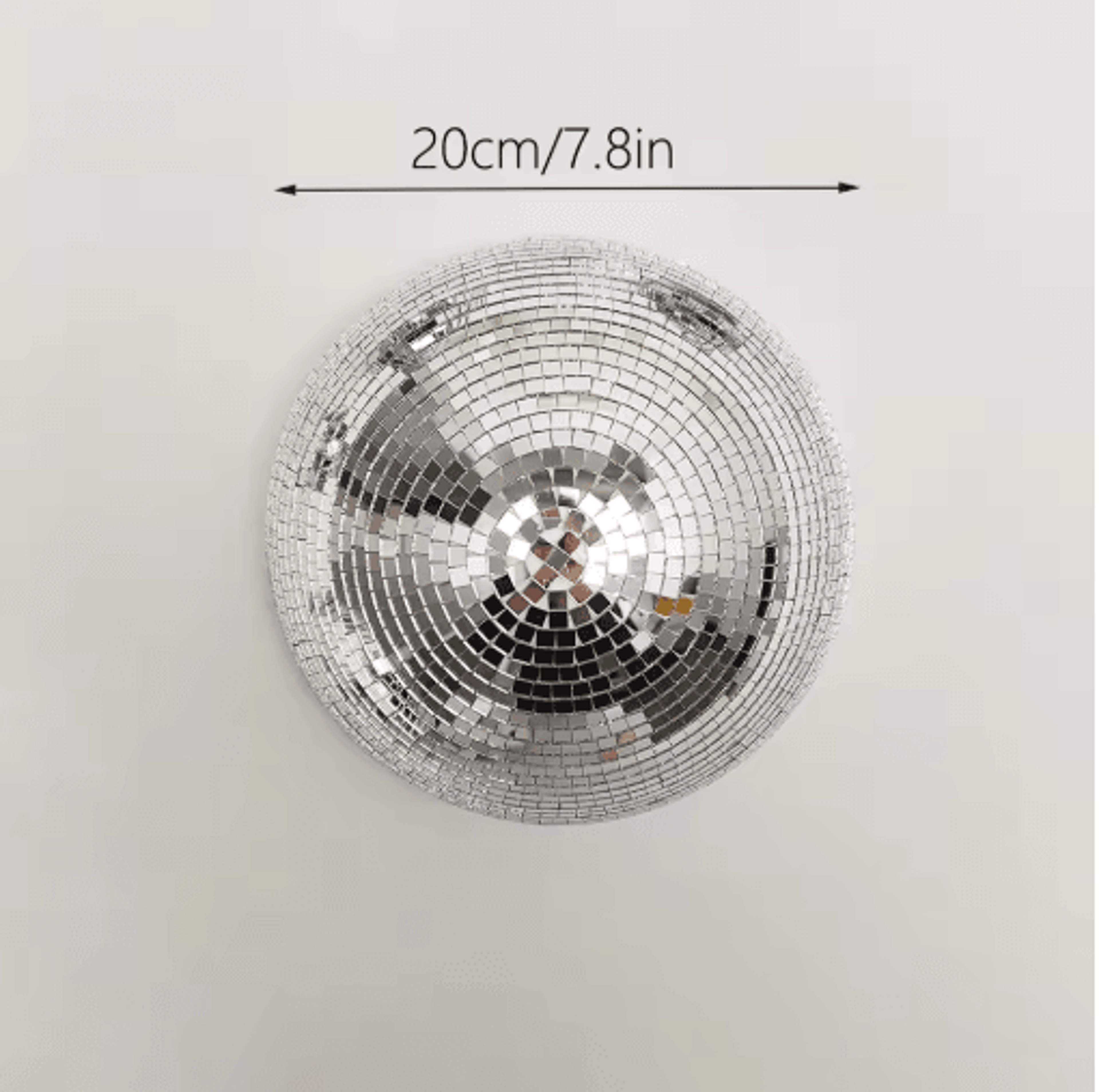 Mirrored Disco Ball Wall Art  Metallic Reflective Modern Home Decor 9