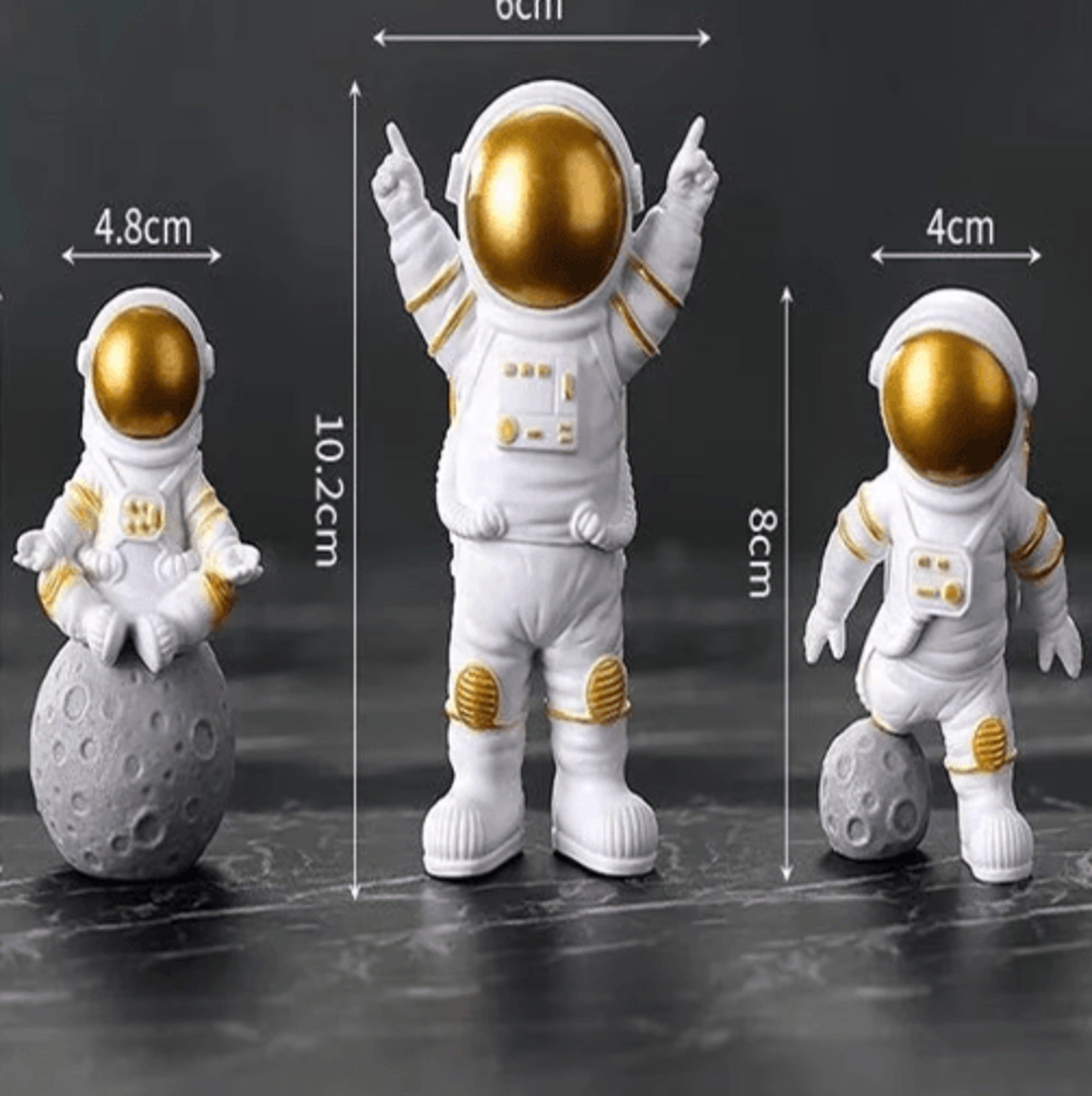 4PCS Astronaut Figurine Set  SpaceThemed Desk  Home Decor Models 11