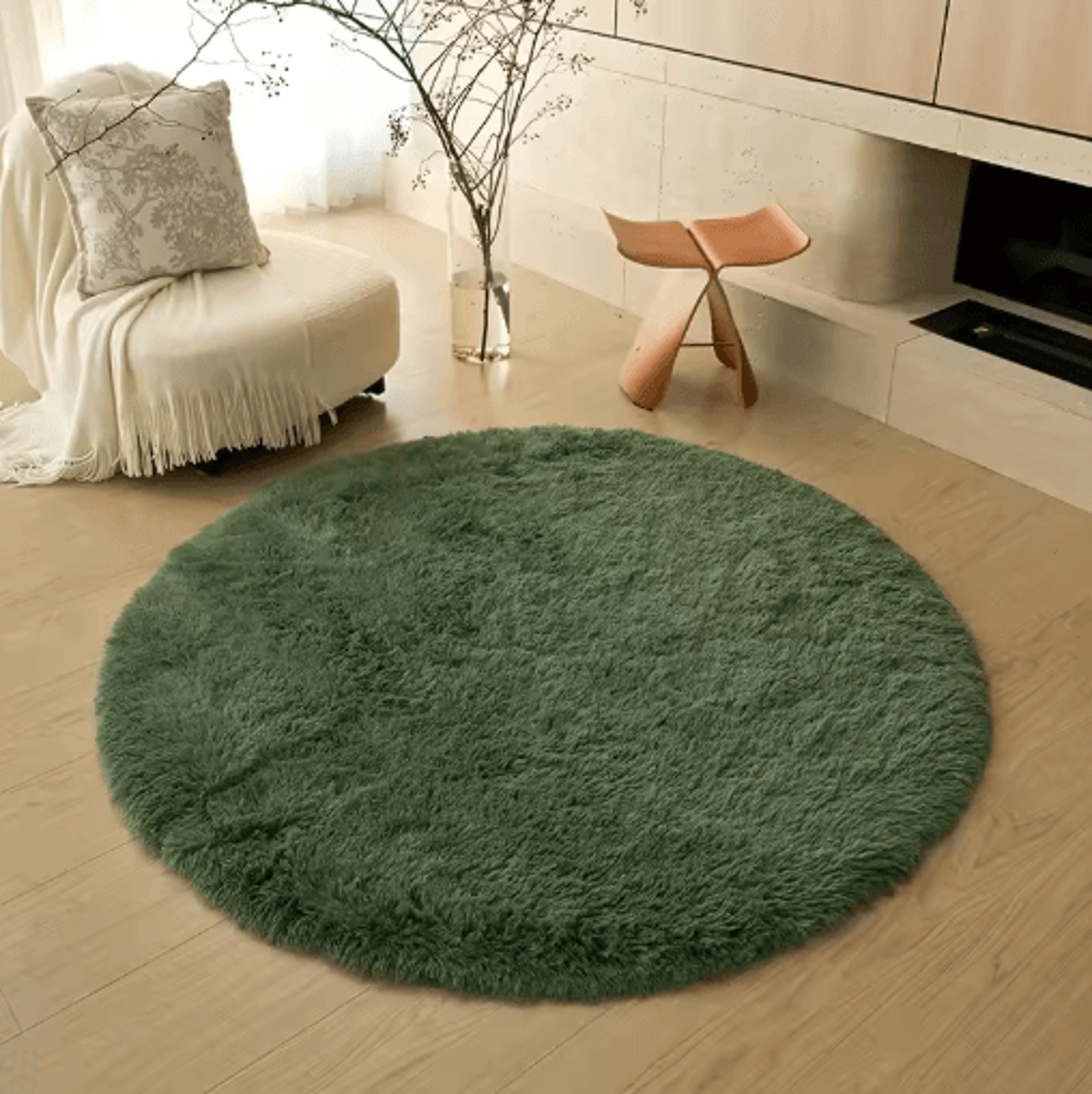UltraSoft Round Plush Kids Rug Fluffy Nursery  Playroom Floor Mat 5