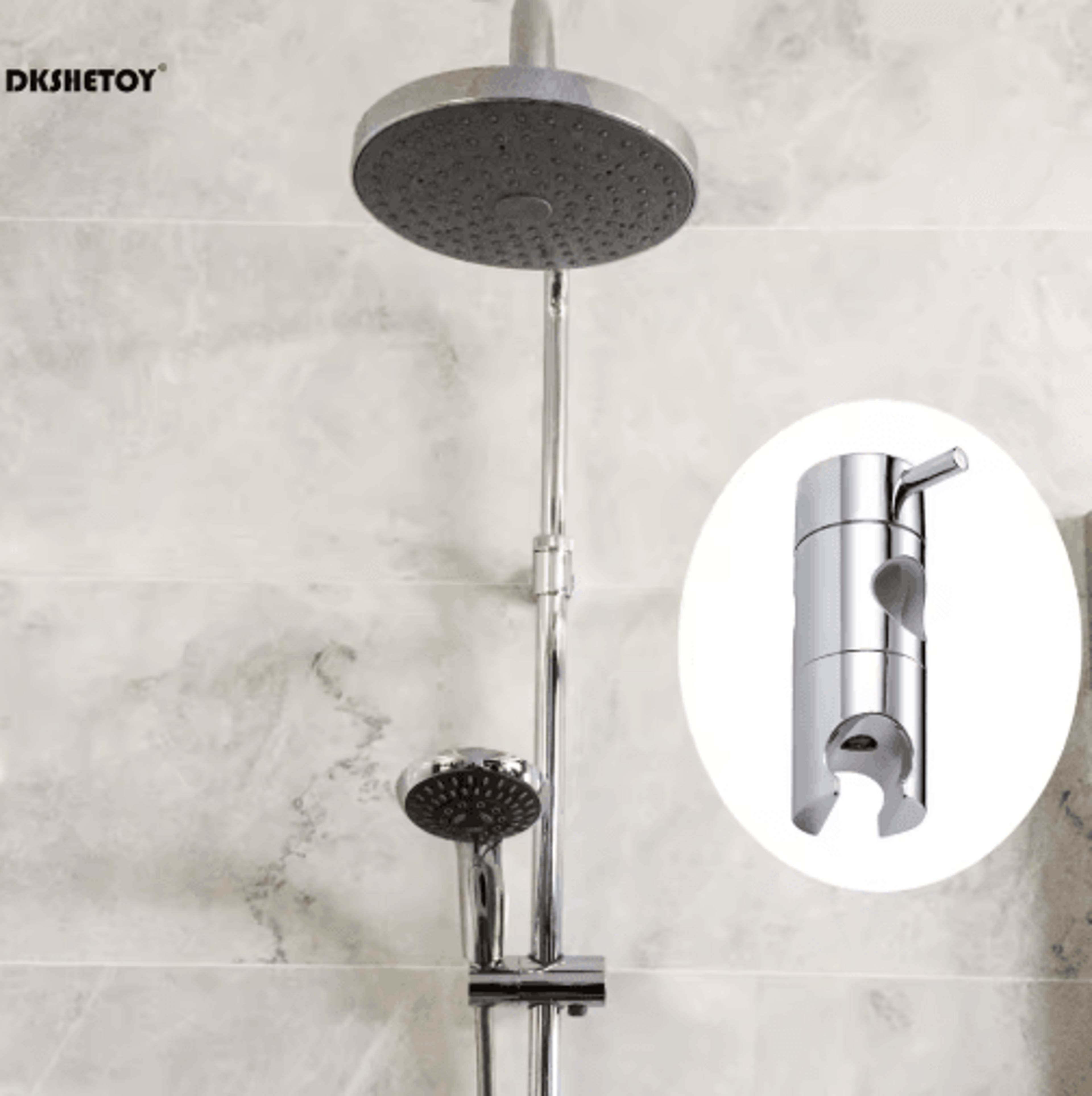 Adjustable Shower Head Holder Clamp 19 25mm Hand Shower Mounting Bracket Arm Adapter 0