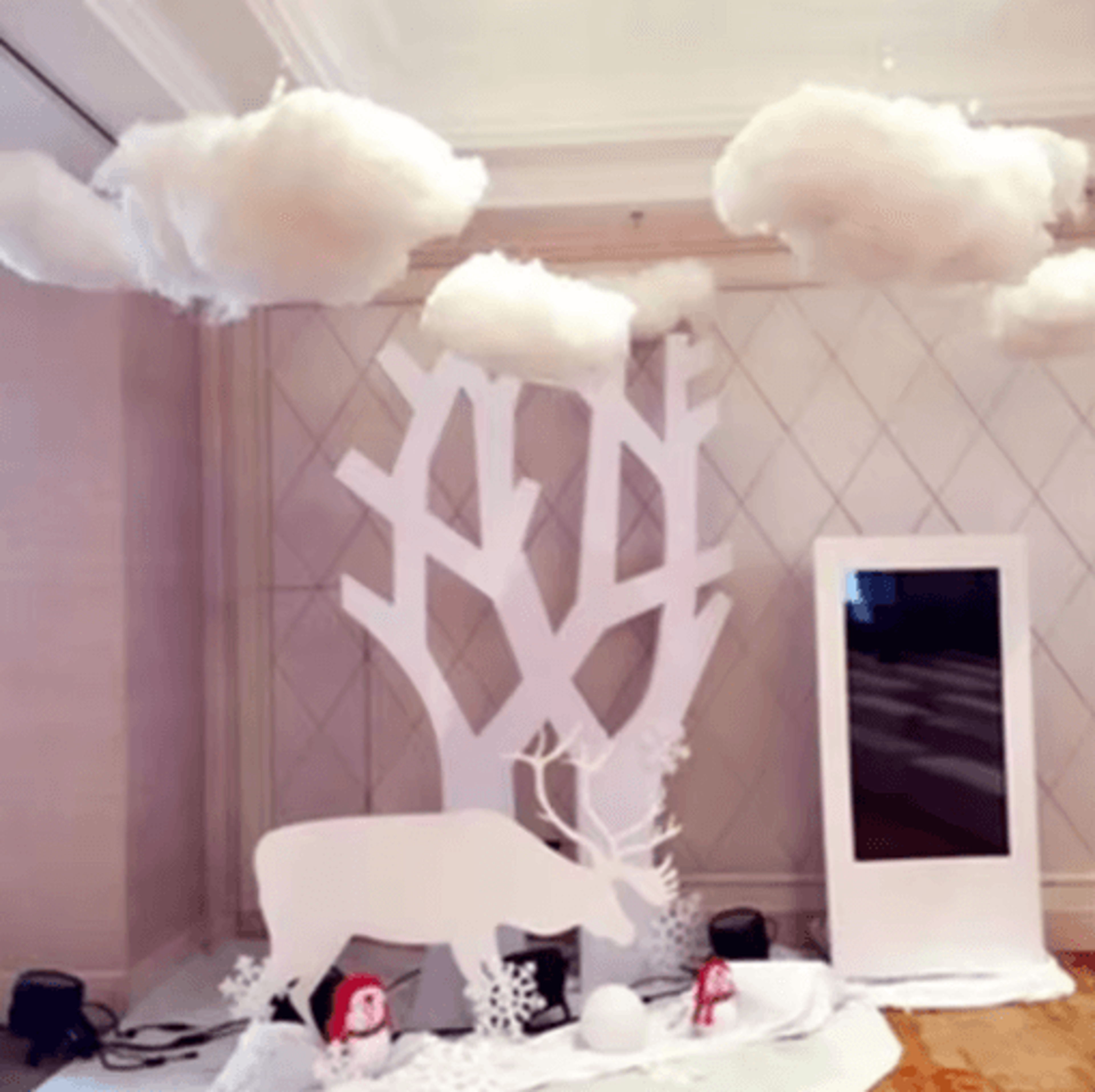 3D Artificial Cloud Ceiling Decor Set 9pcs Dreamy Hanging Cloud Props 7