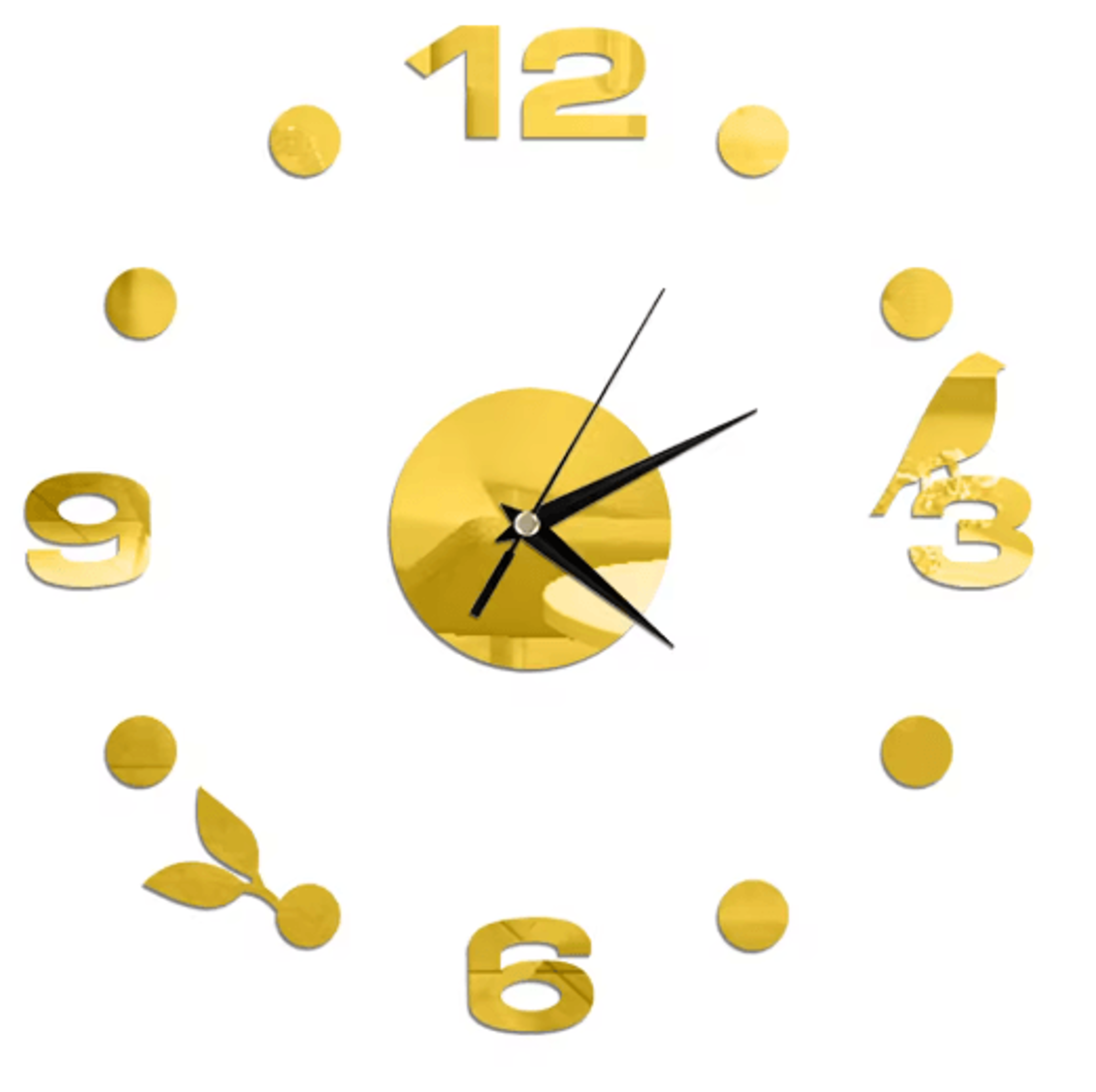 DIY Frameless Mirror Wall Clock Sticker Modern Quartz Wall Decor 2