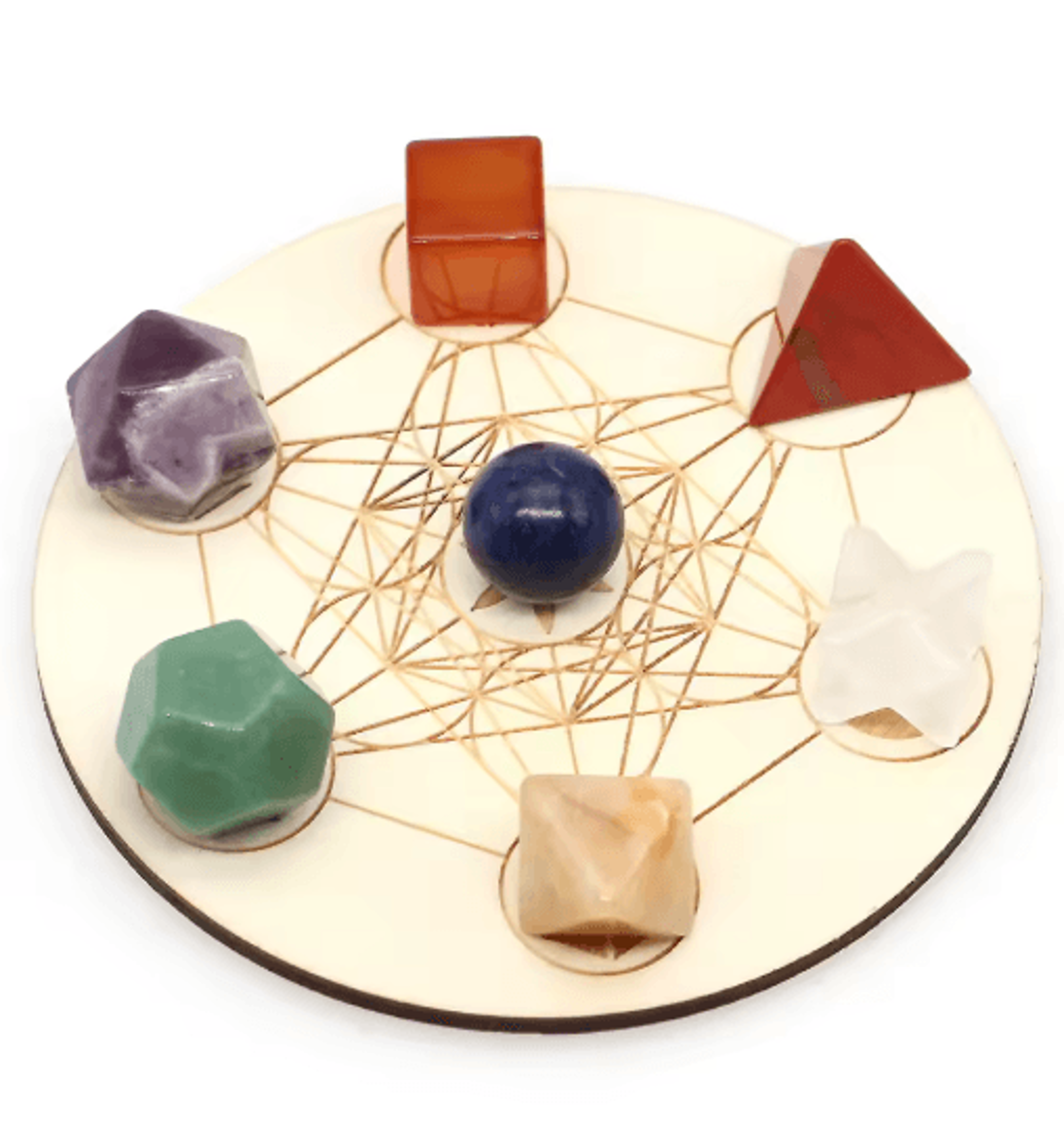 7Piece Platonic Solid Crystal Set Sacred Geometry Chakra Healing Stones 4