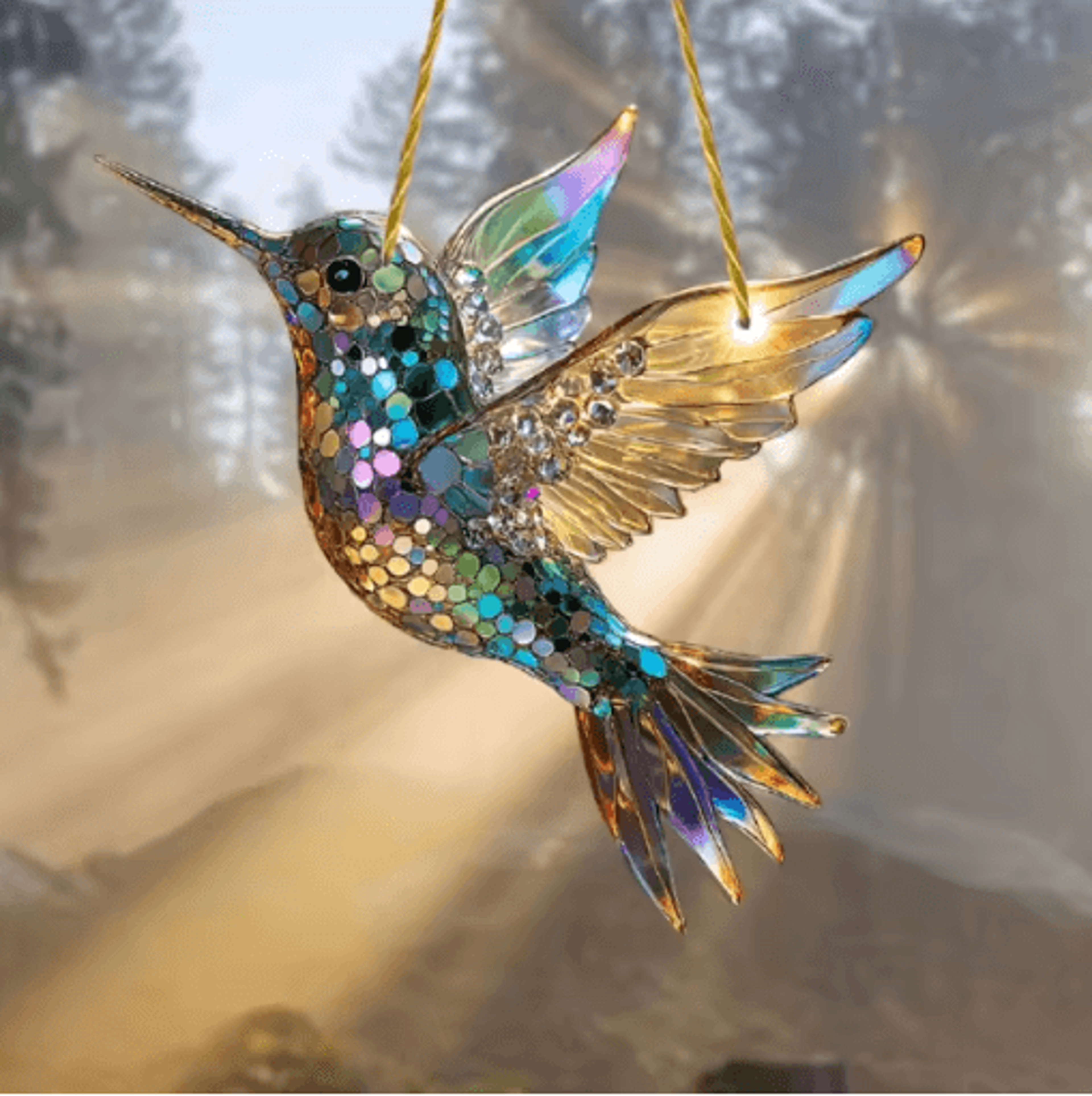 Colorful Acrylic Hummingbird Wind Chime Keychain Kawaii Hanging Decor For Home  Car 5