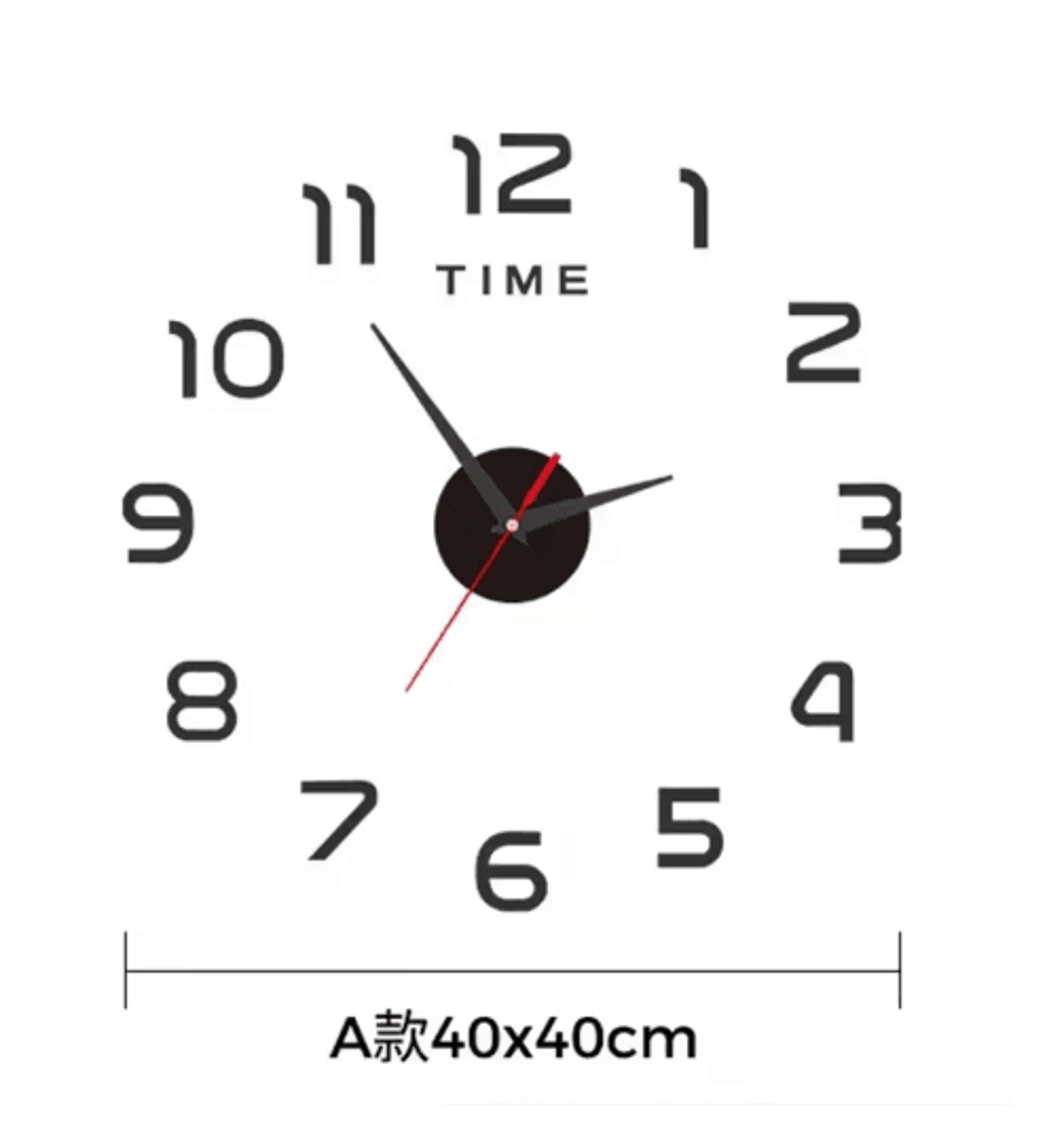 Large 3D DIY Silent Wall Clock Modern Frameless Wall Sticker Decor 2