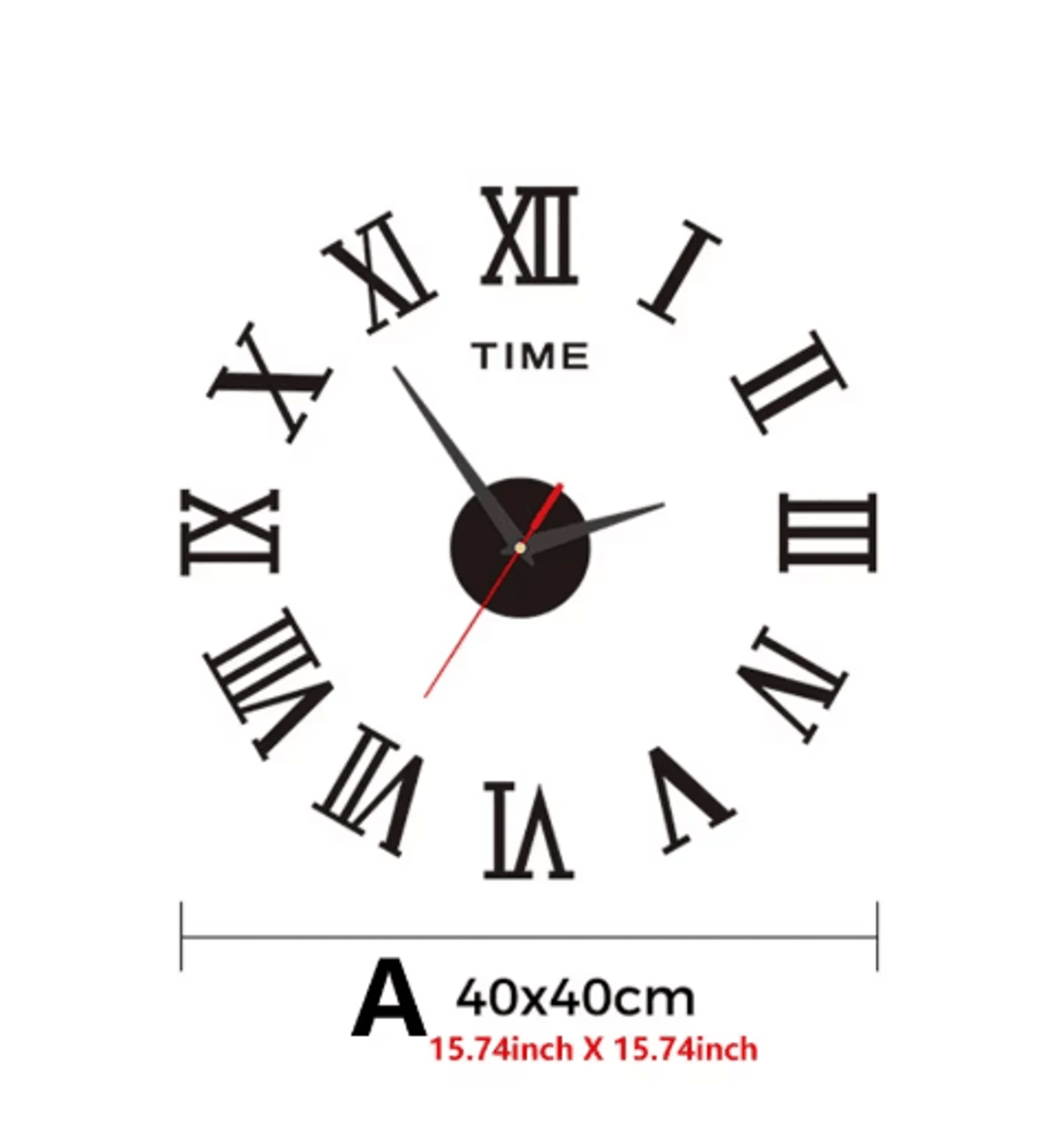 Large 3D DIY Silent Wall Clock Modern Frameless Wall Sticker Decor 11