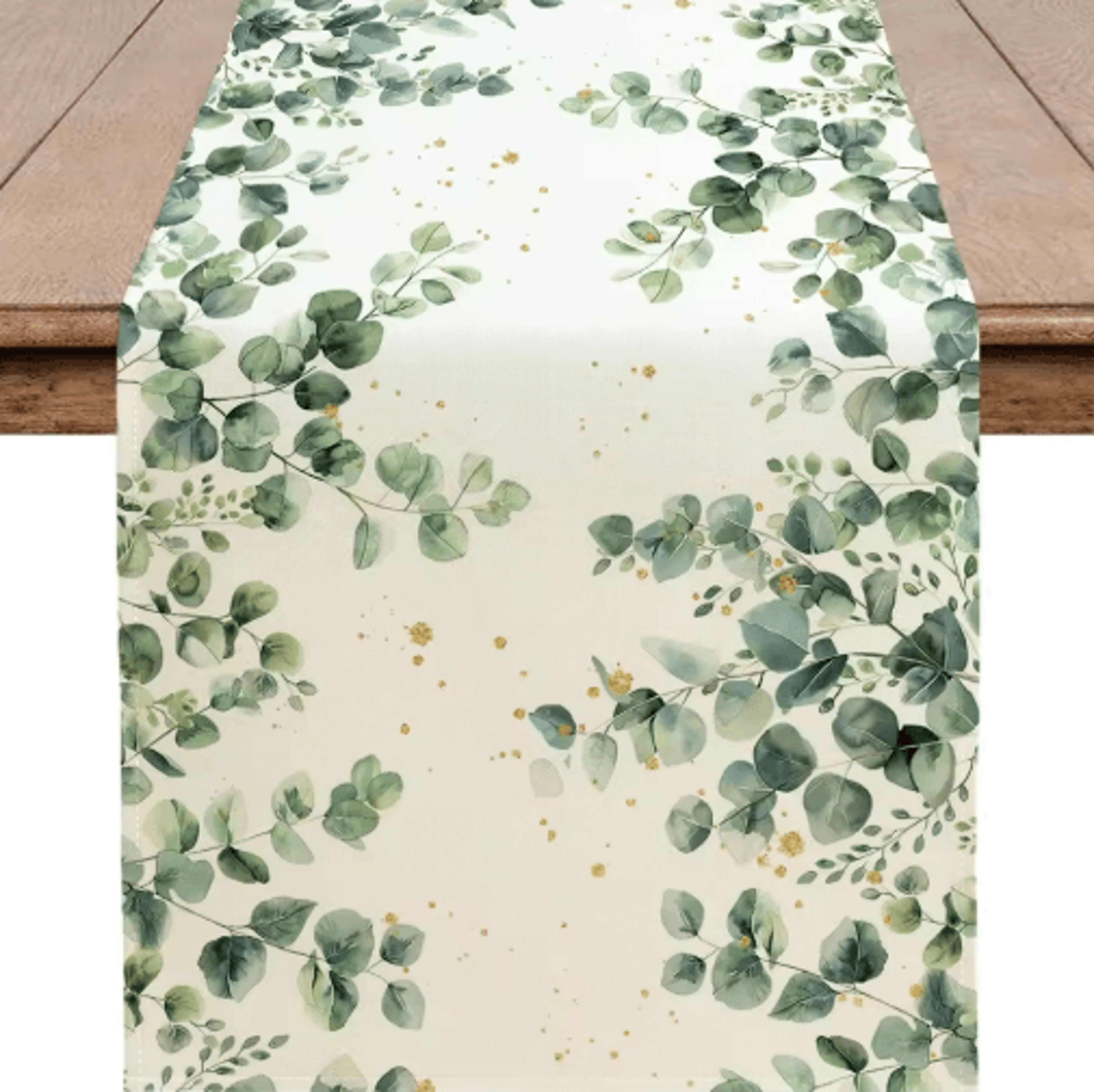 Eucalyptus Leaf Table Runner  Fresh Botanical Green Table Decor For Spring  Farmhouse Styling 7