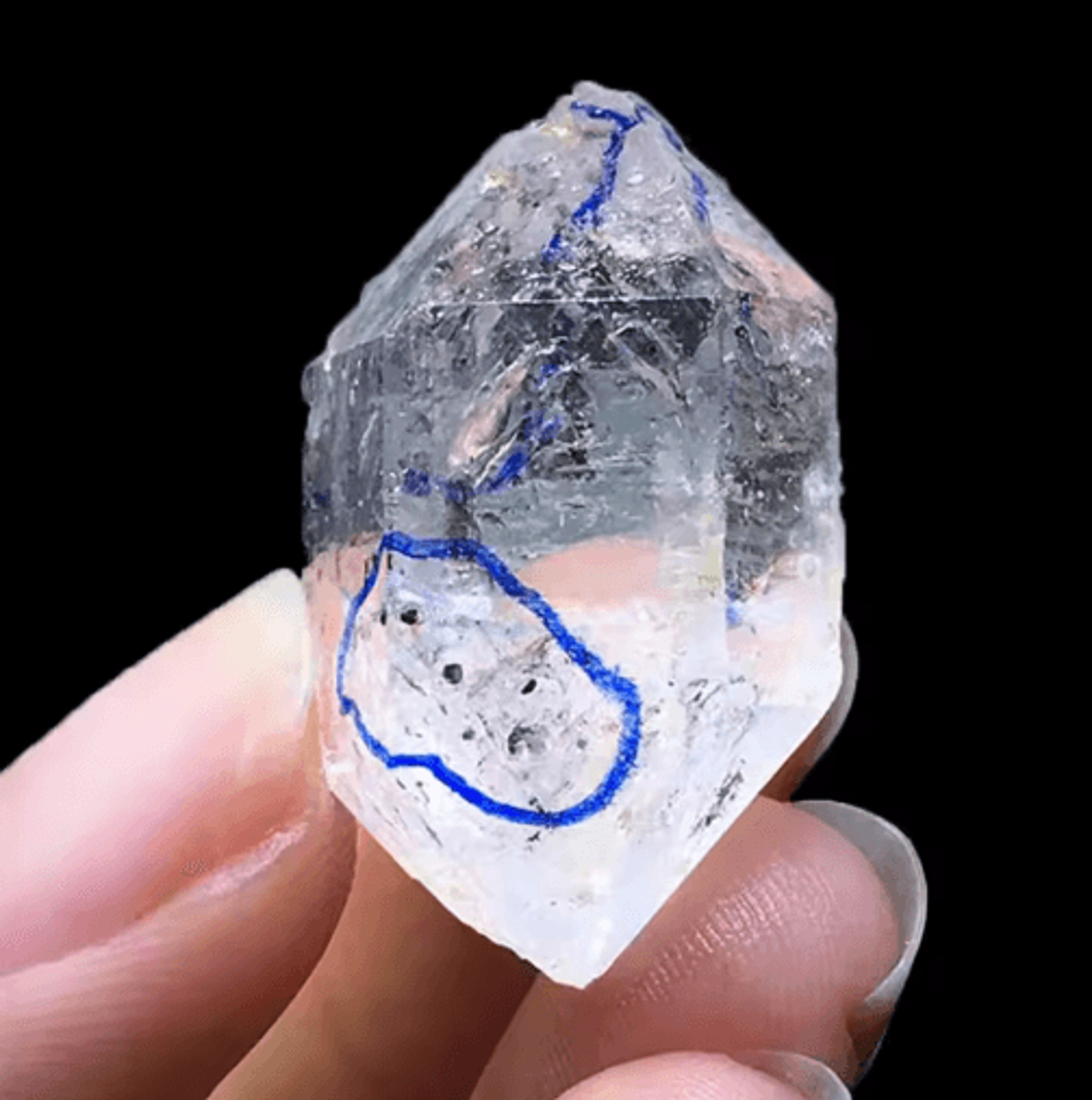 Natural Herkimer Diamond Crystal  Raw Black Energy Stone For Reiki  Home Decor 2