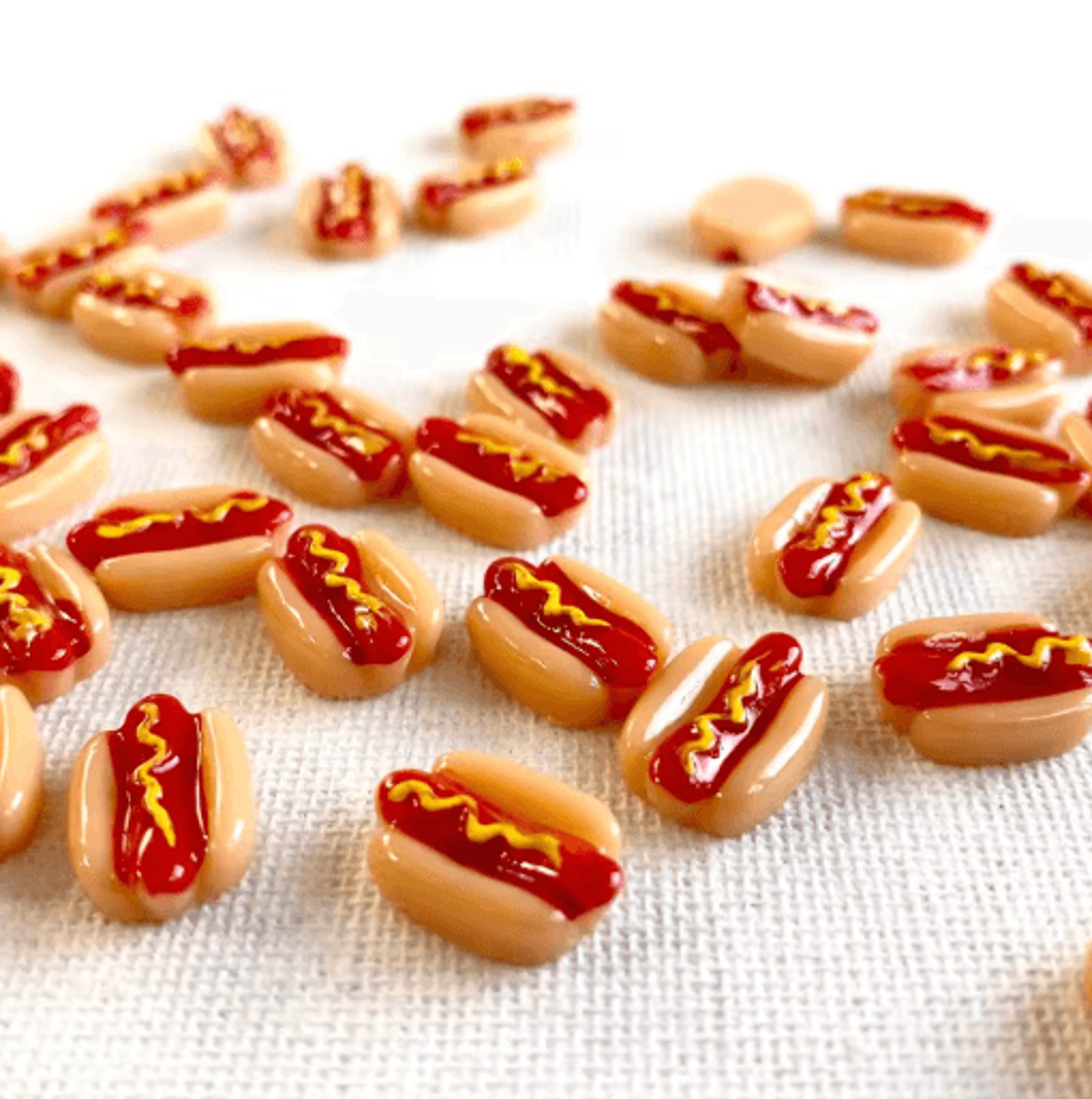 kawaii mini hotdog resin set – cute fake food dollhouse & diy craft miniatures (5/10pcs)