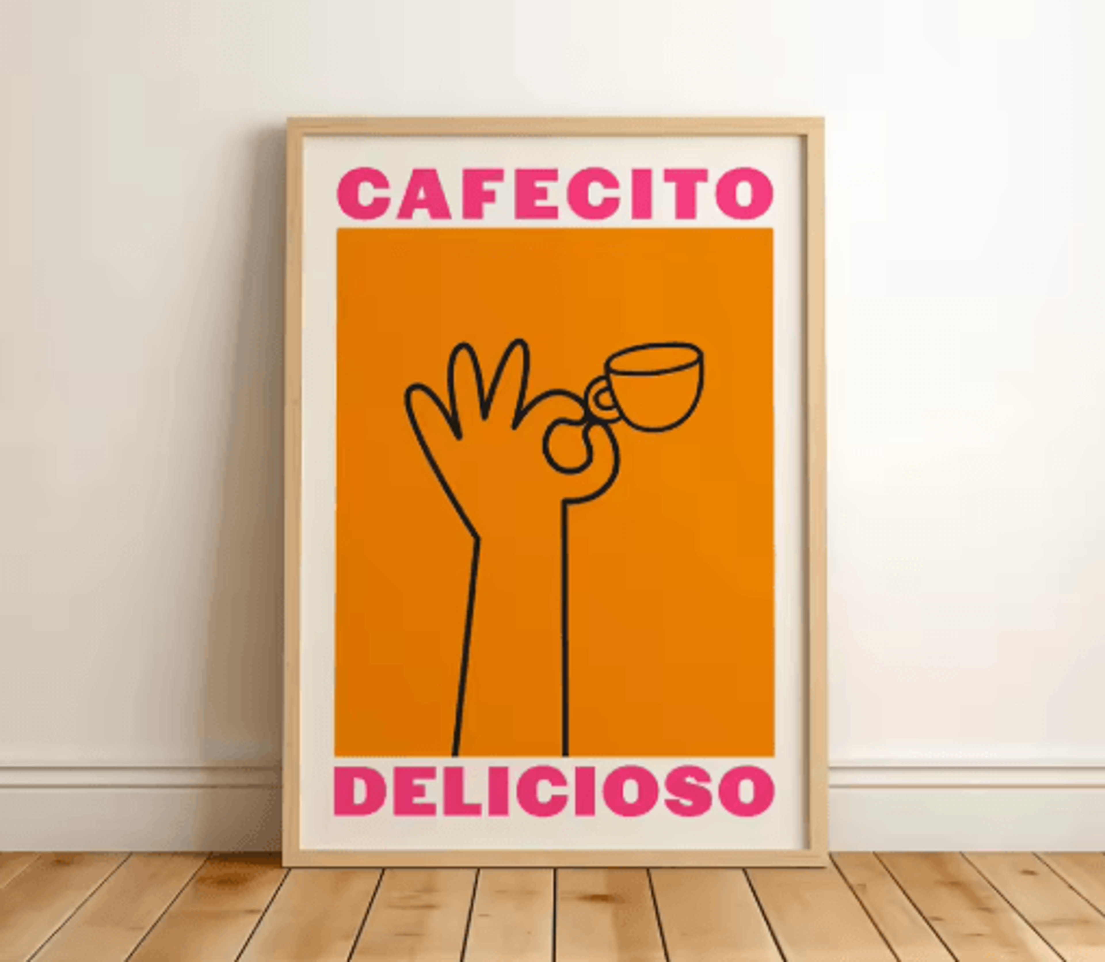 But First Cafecito Minimalist Spanish Quote Canvas Modern Coffee Bar Wall Decor 6
