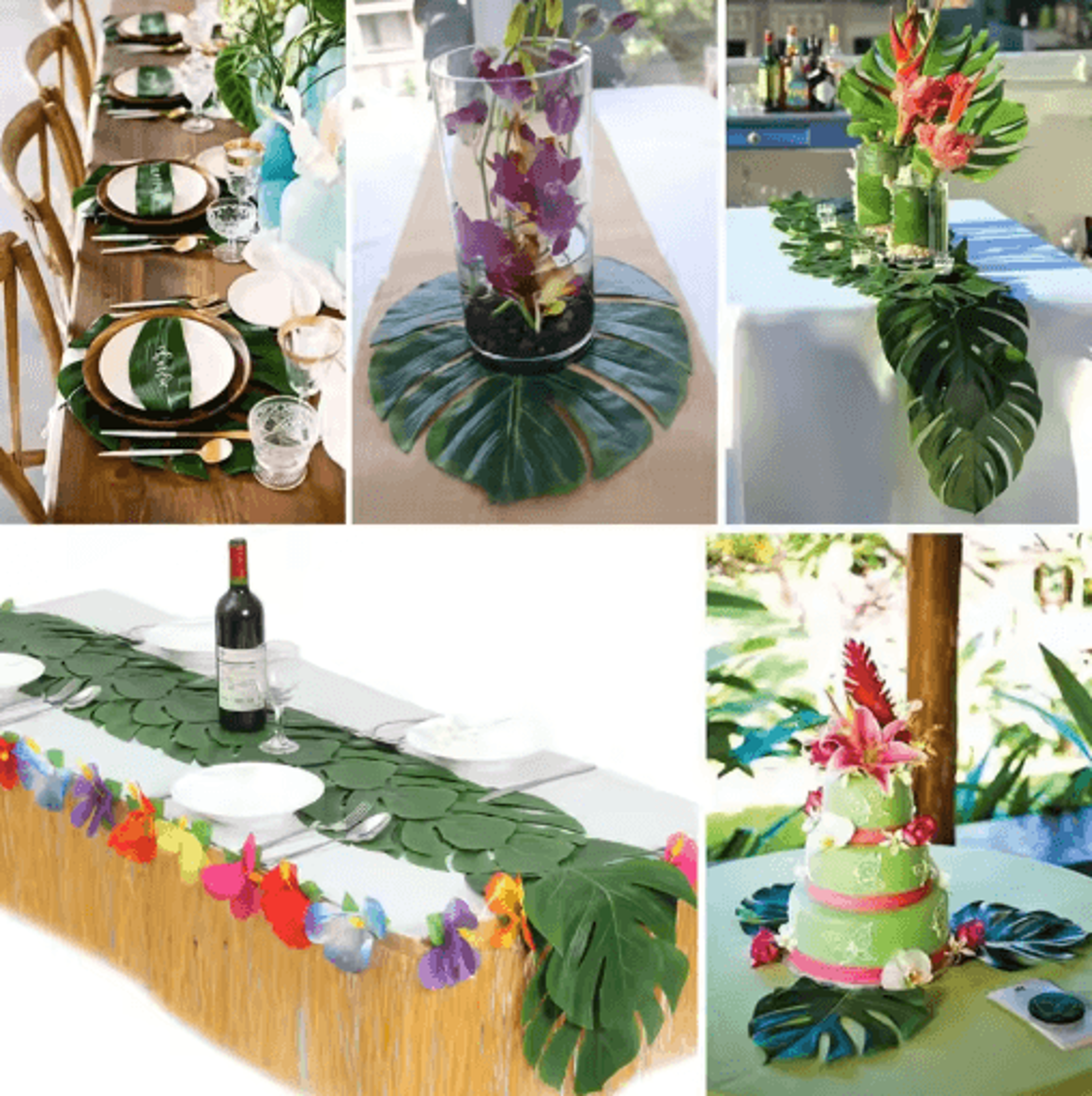 12Piece Tropical Palm Leaves Set Lush Artificial Palm Leaves For Luau  Party Decor 3