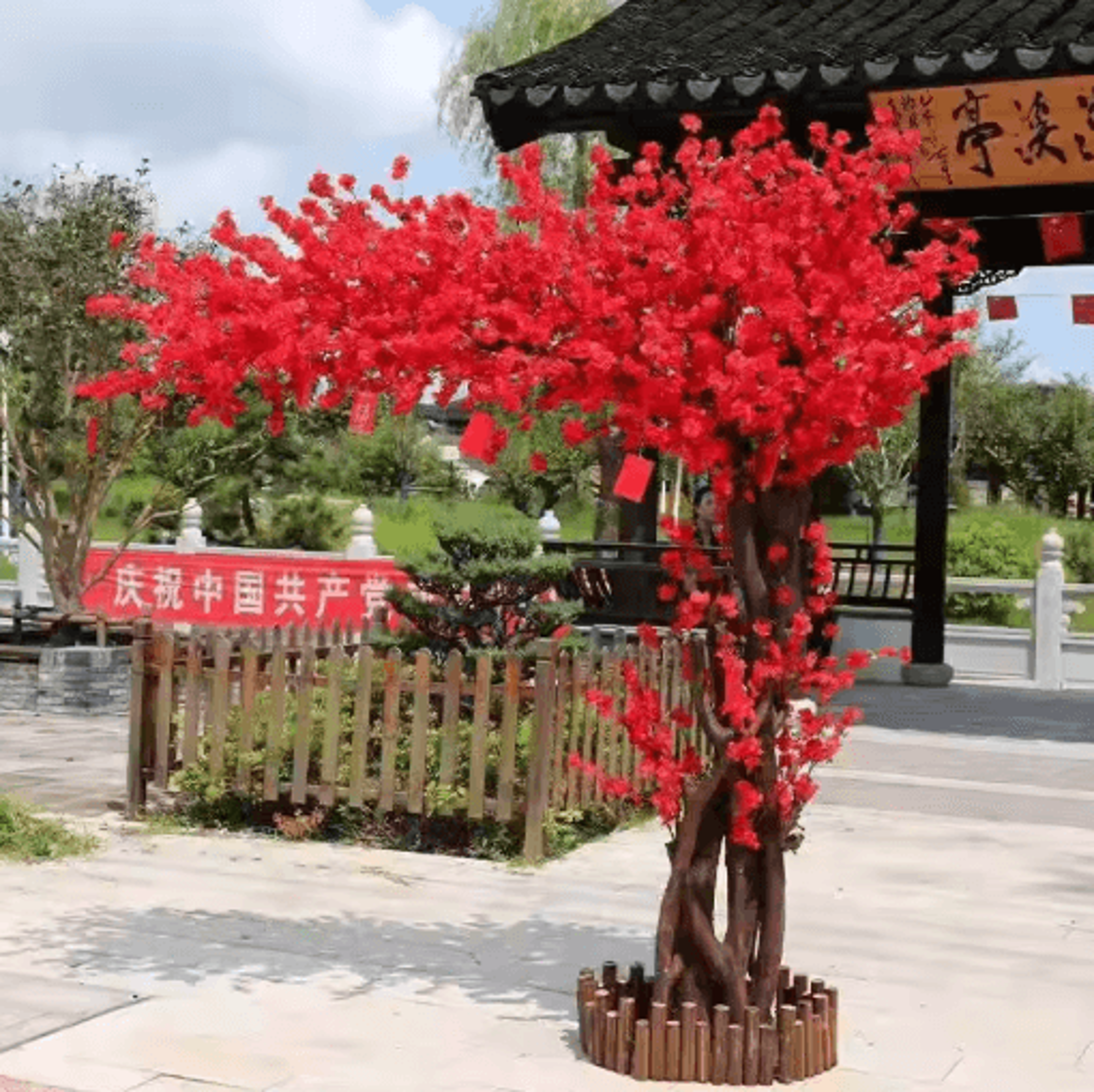 Artificial Peach Blossom Tree Elegant Artificial Flower Tree For Home Wedding  Event Decor 4