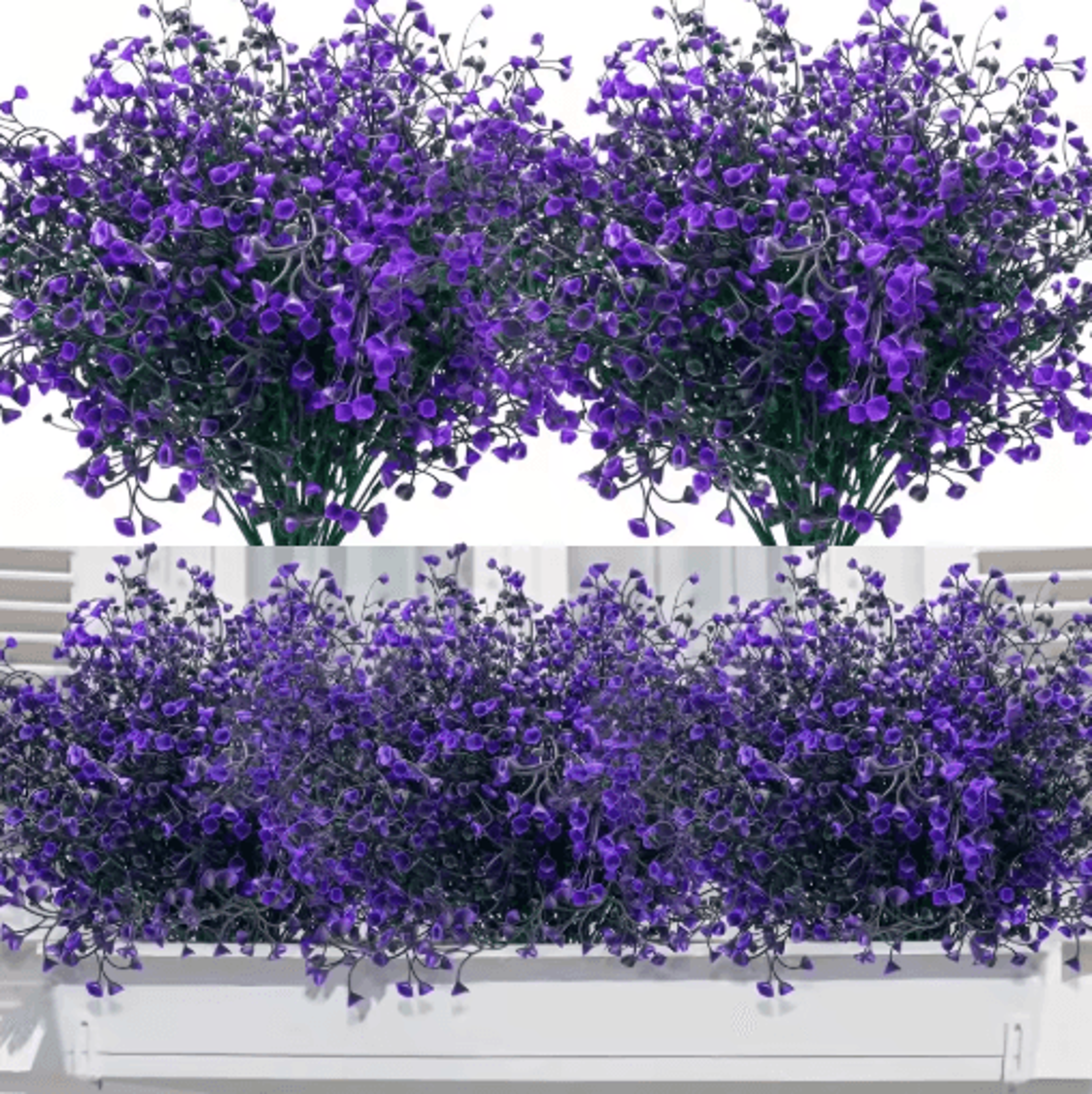 12 Bunches UVResistant Artificial Flowers Lush Outdoor Artificial Plants For Garden  Window Box Dec 2