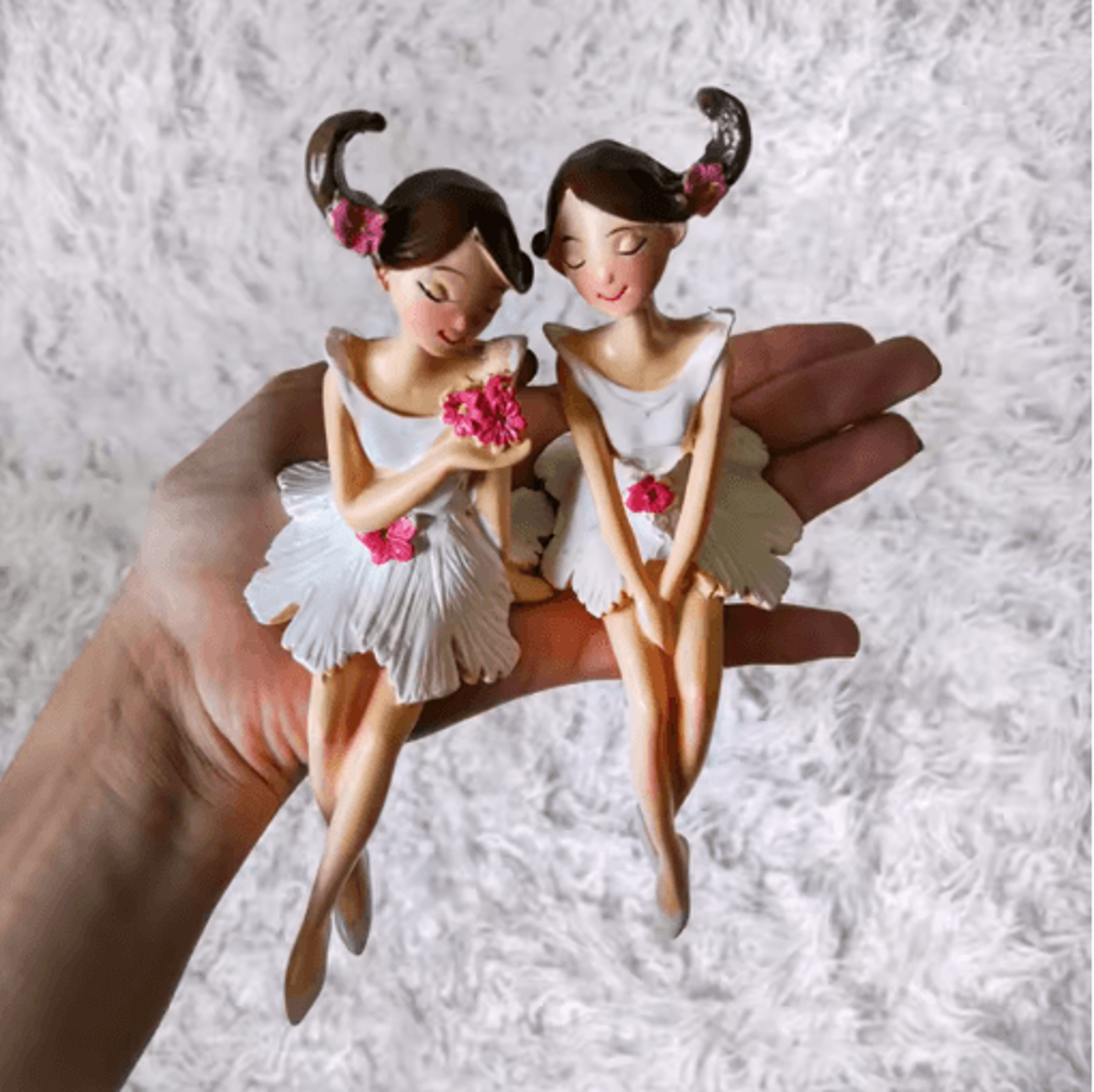 2Piece Angel Fairy Figurine Set Elegant Angel Resin Figurines For Home  Garden Decor 3