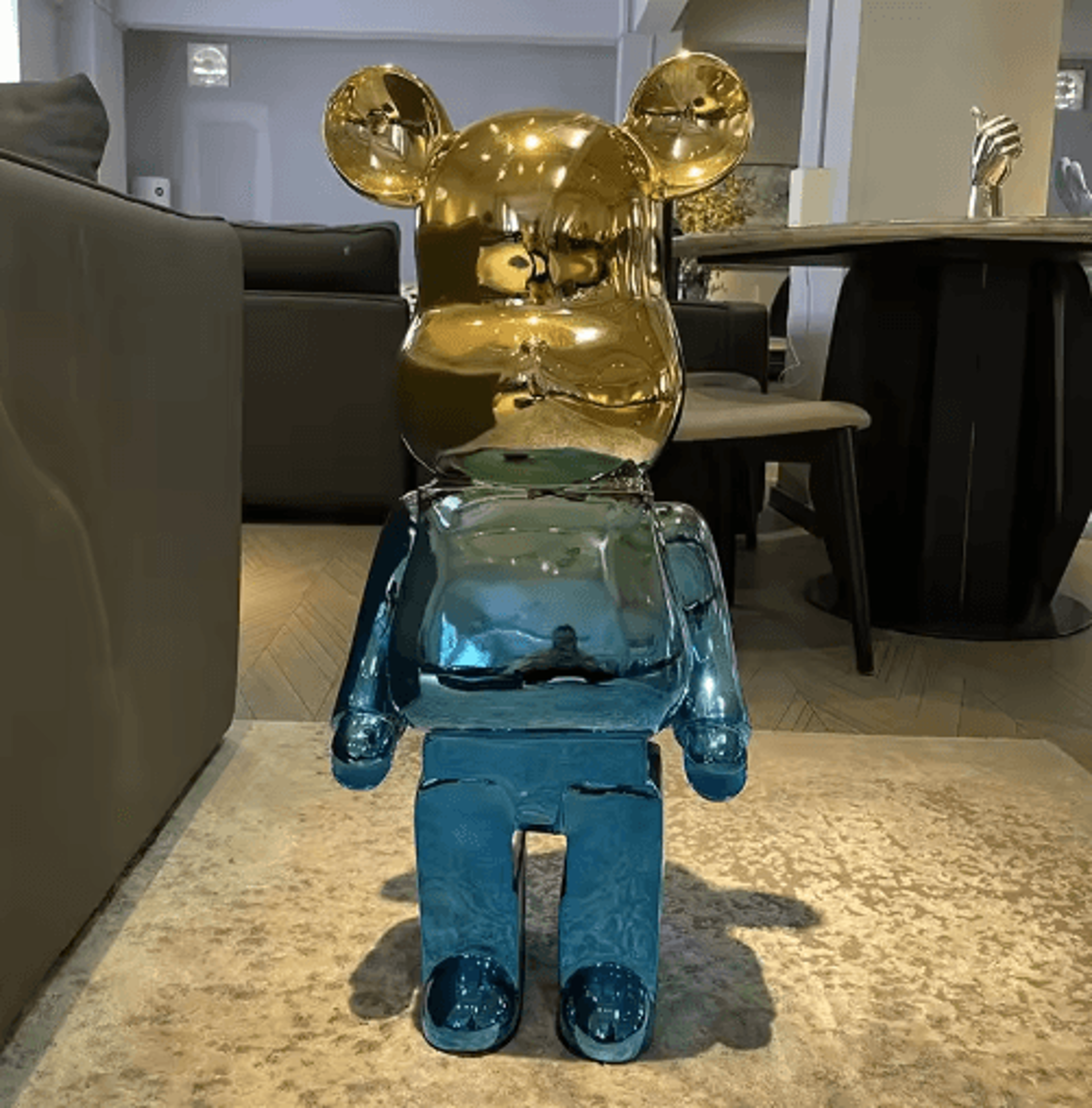 Gradient Mirror Bear Sculpture Luxury Bear Figurine Decor In 5080cm Statement Size 3