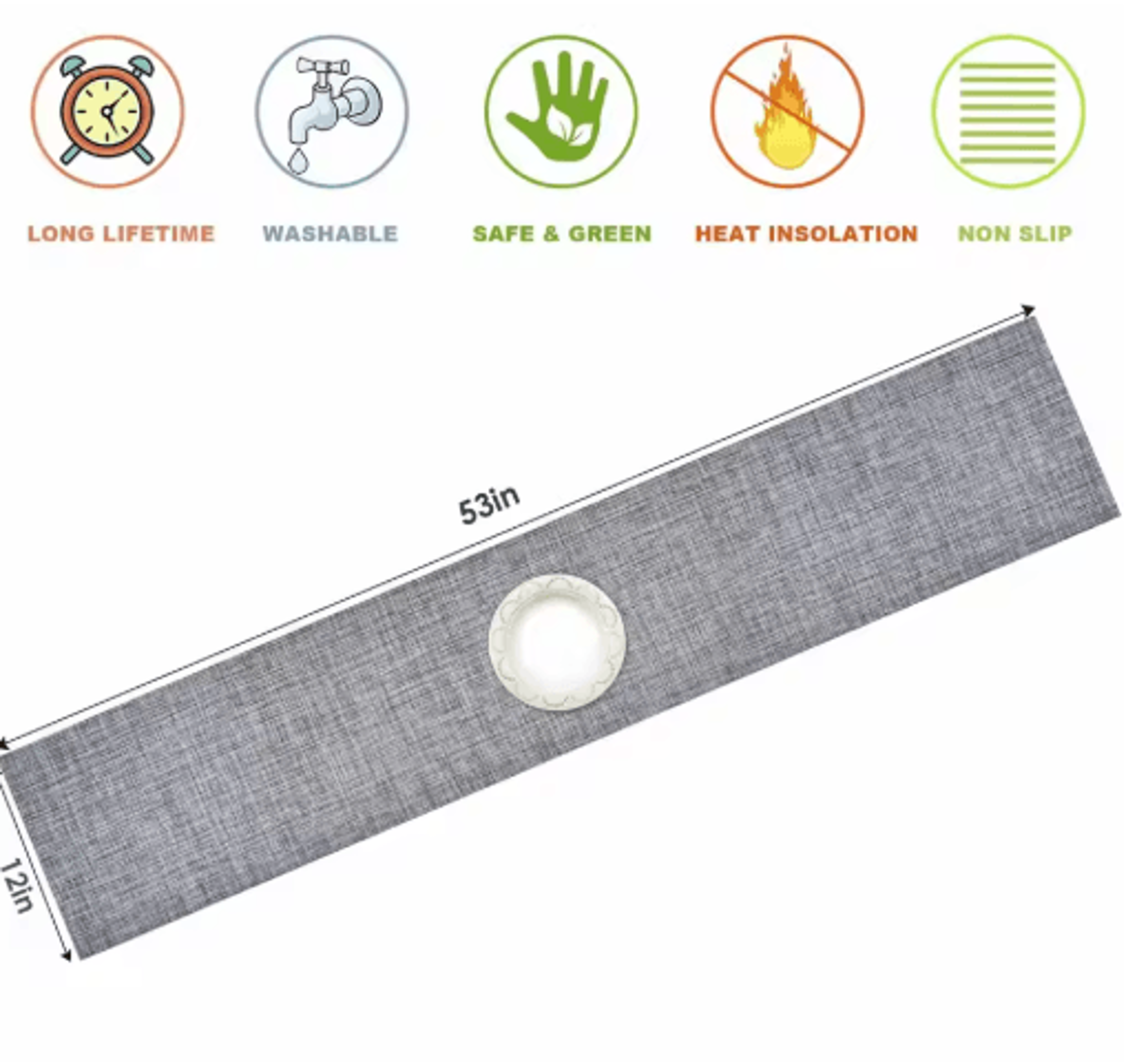 HeatResistant Woven Table Runner  Durable PVC Table Runner With NonSlip Design 6