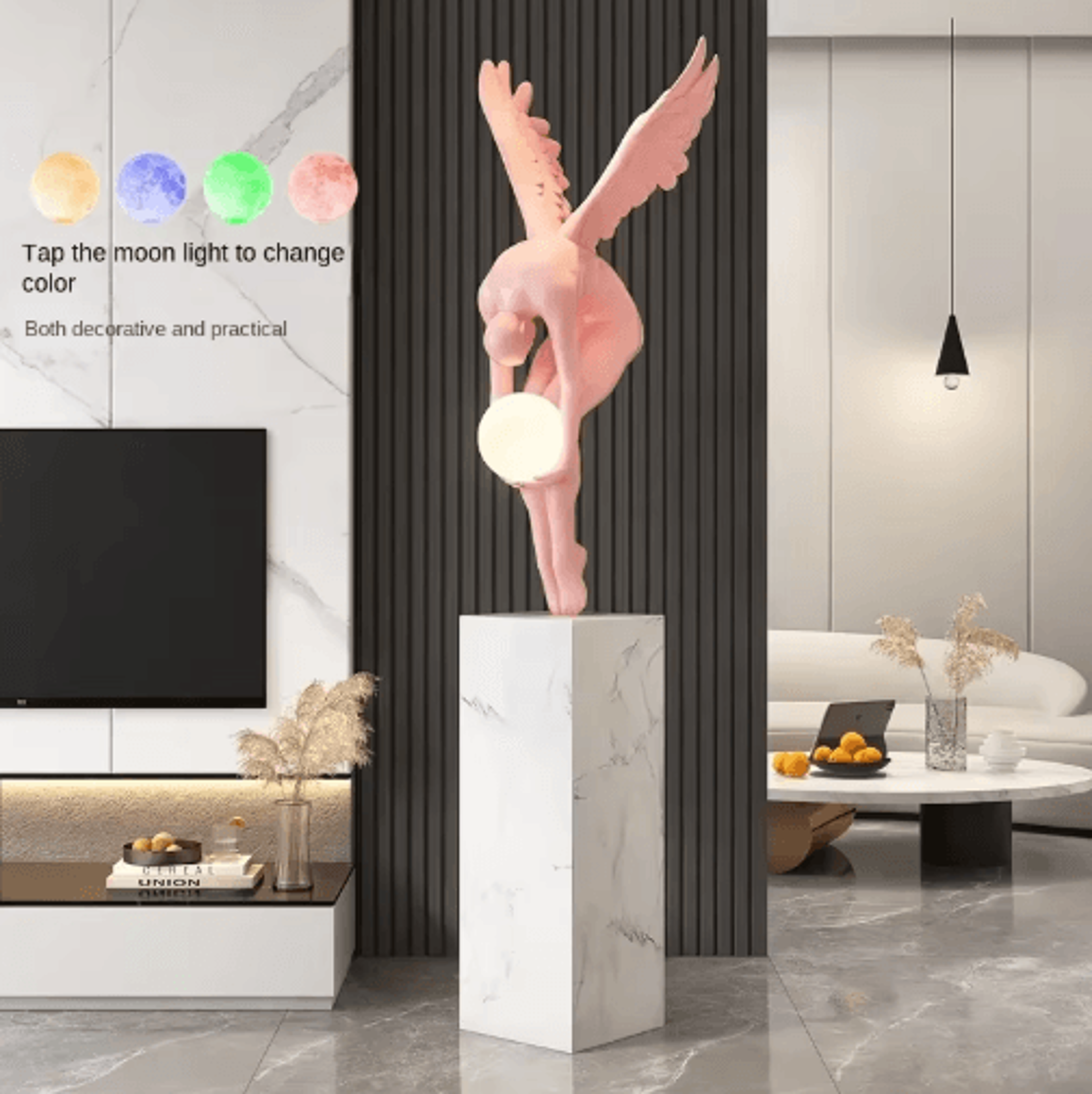 Luminous Wing Sculpture  Modern Nordic Resin Wing Statue For Living Room Decor 6