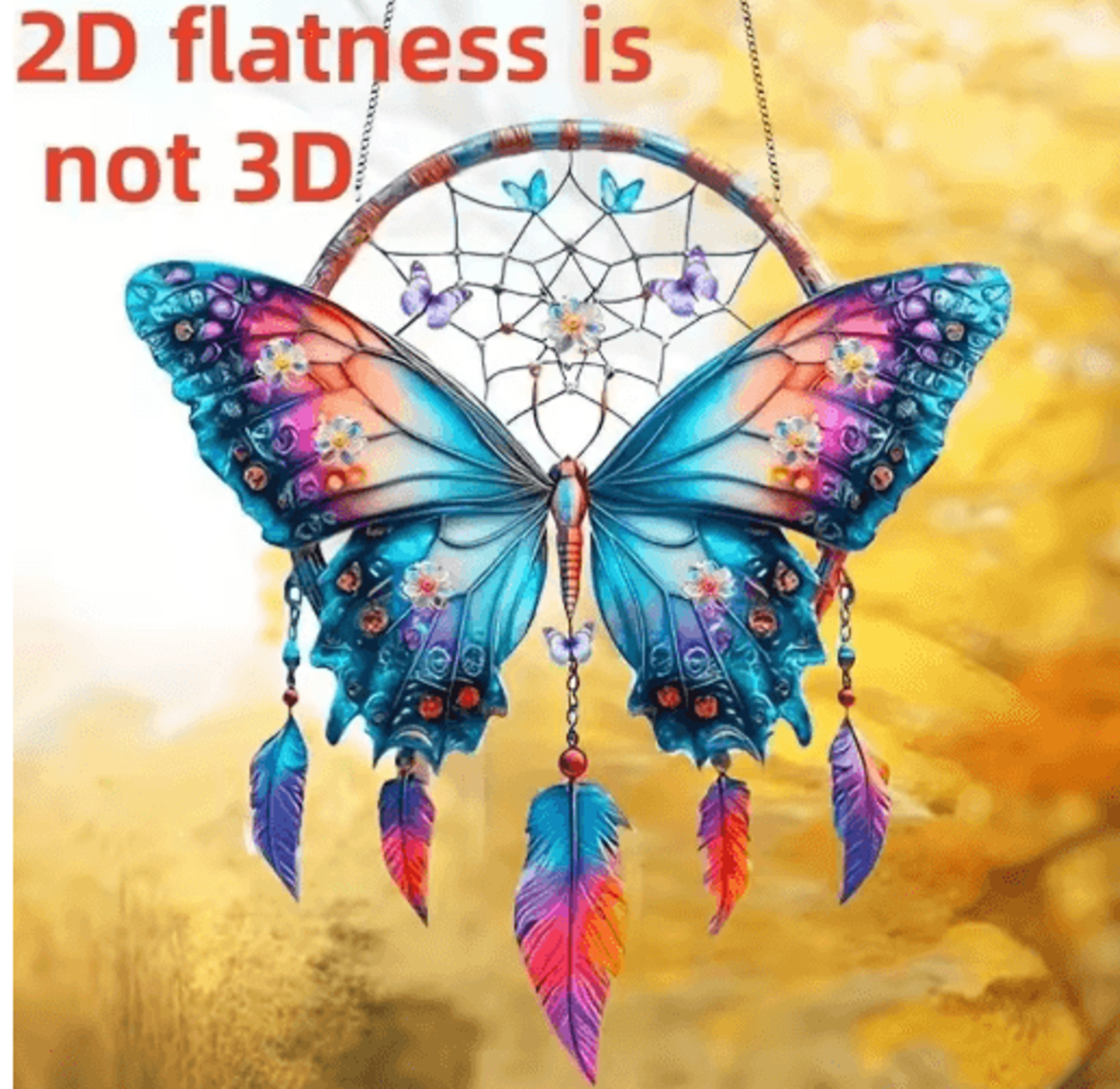 Shimmering Butterfly Feather Pendant  Elegant Butterfly Wall Hanging For Home Decor 5