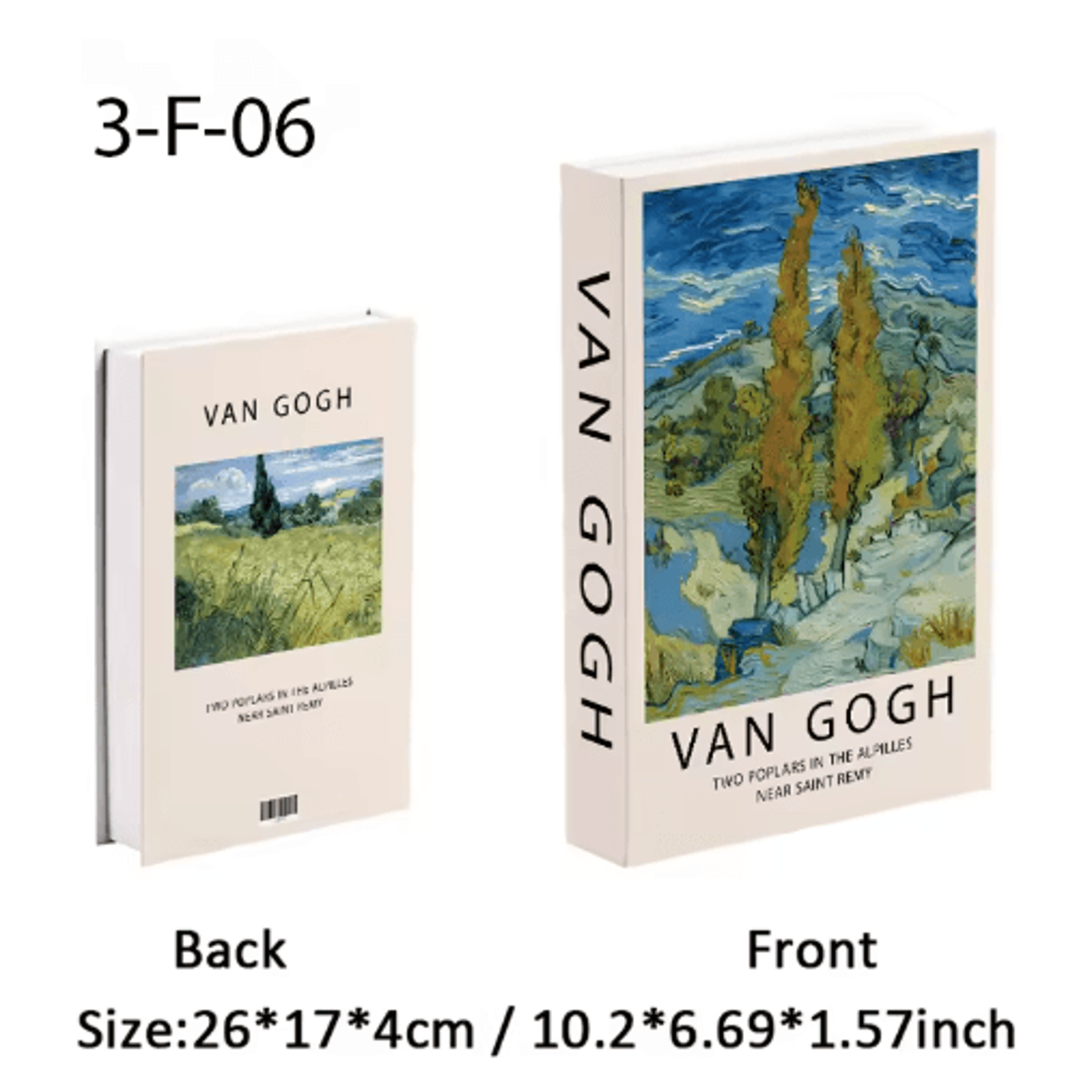 Van Gogh  Monet Decorative Book Box  Artistic Fake Book Storage Box For Home Decor 18