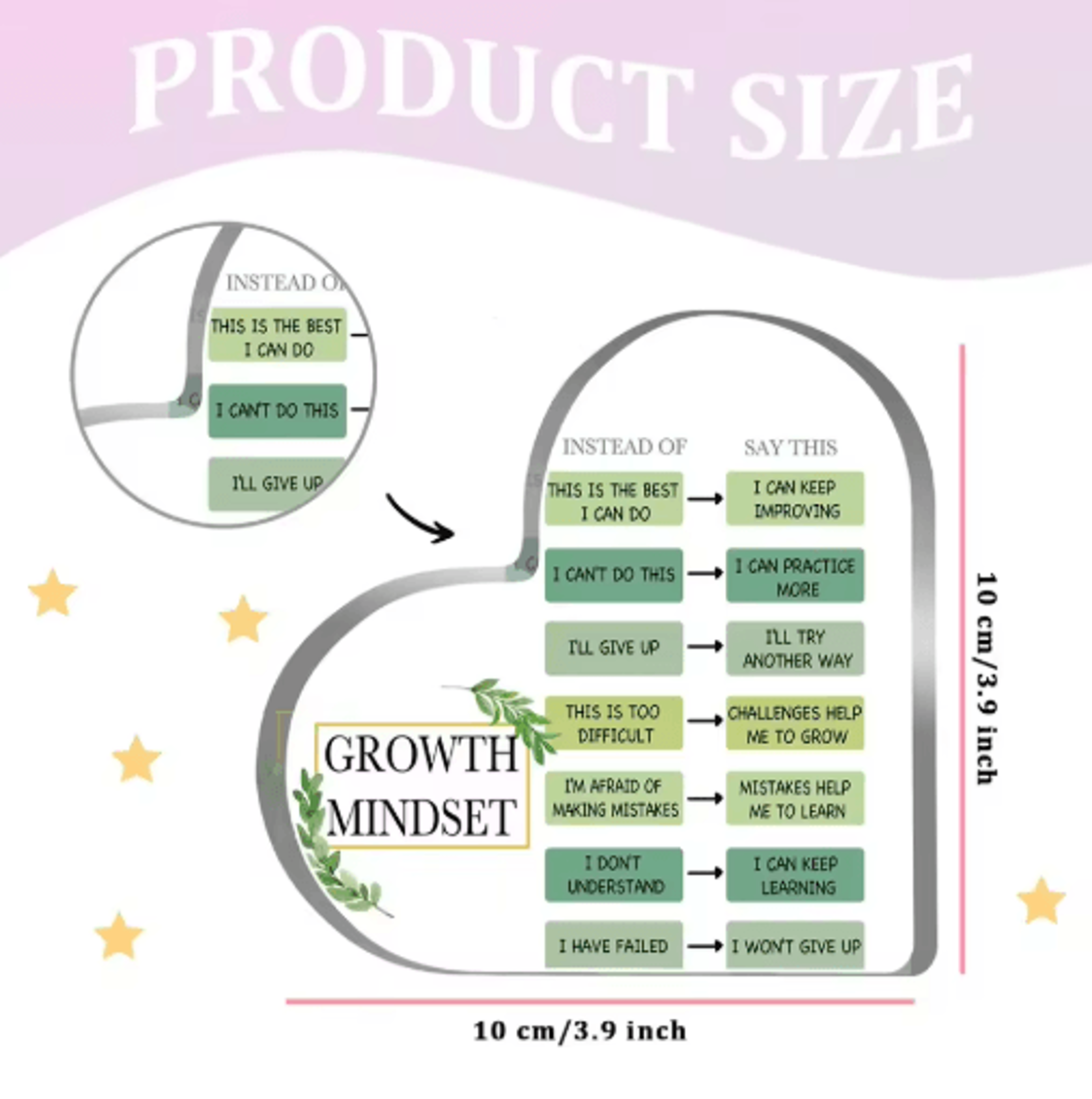 Inspirational Growth Mindset Wall Decor Acrylic Affirmation Display 4