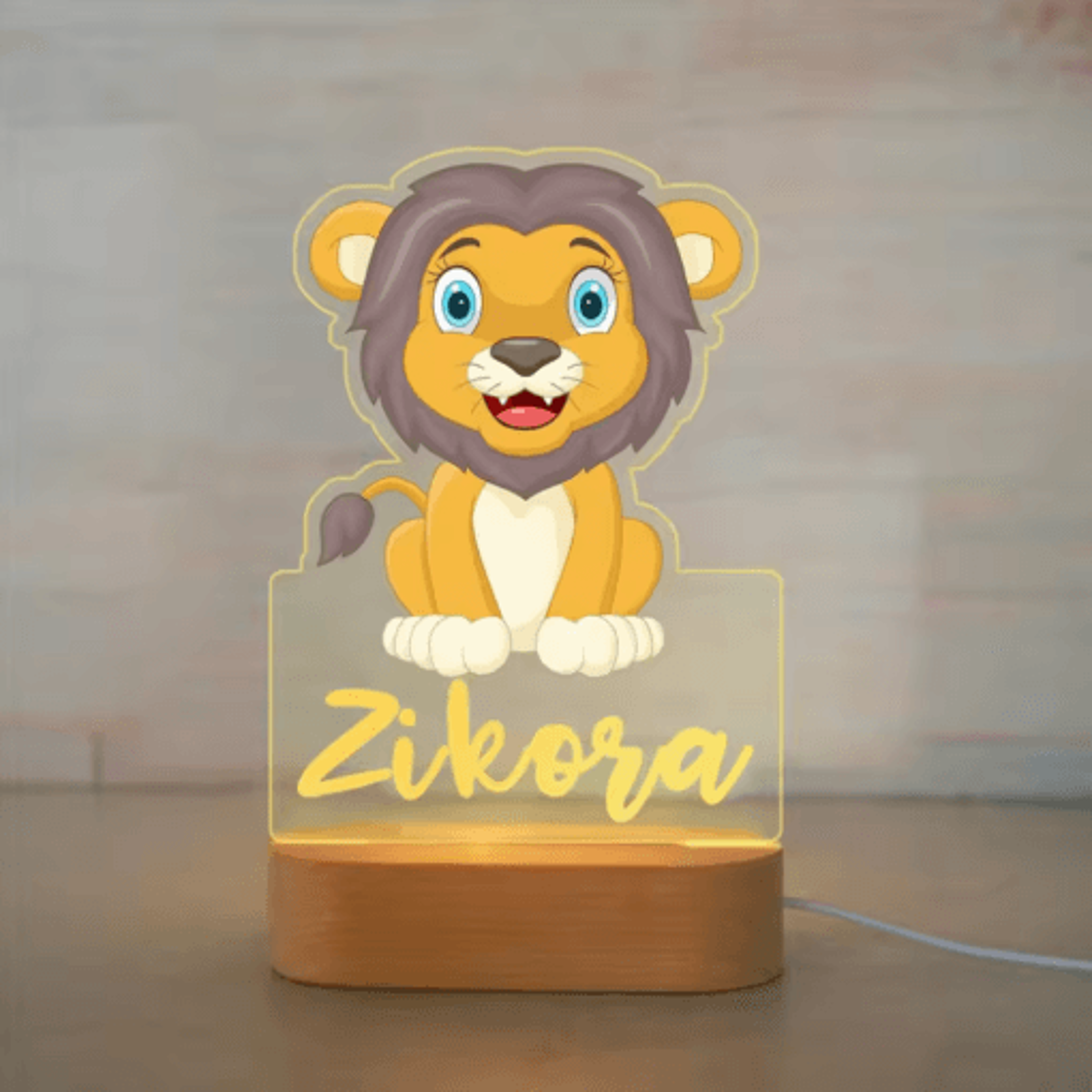 Personalized Custom Name Night Light Acrylic USB LED Lamp For Kids 6