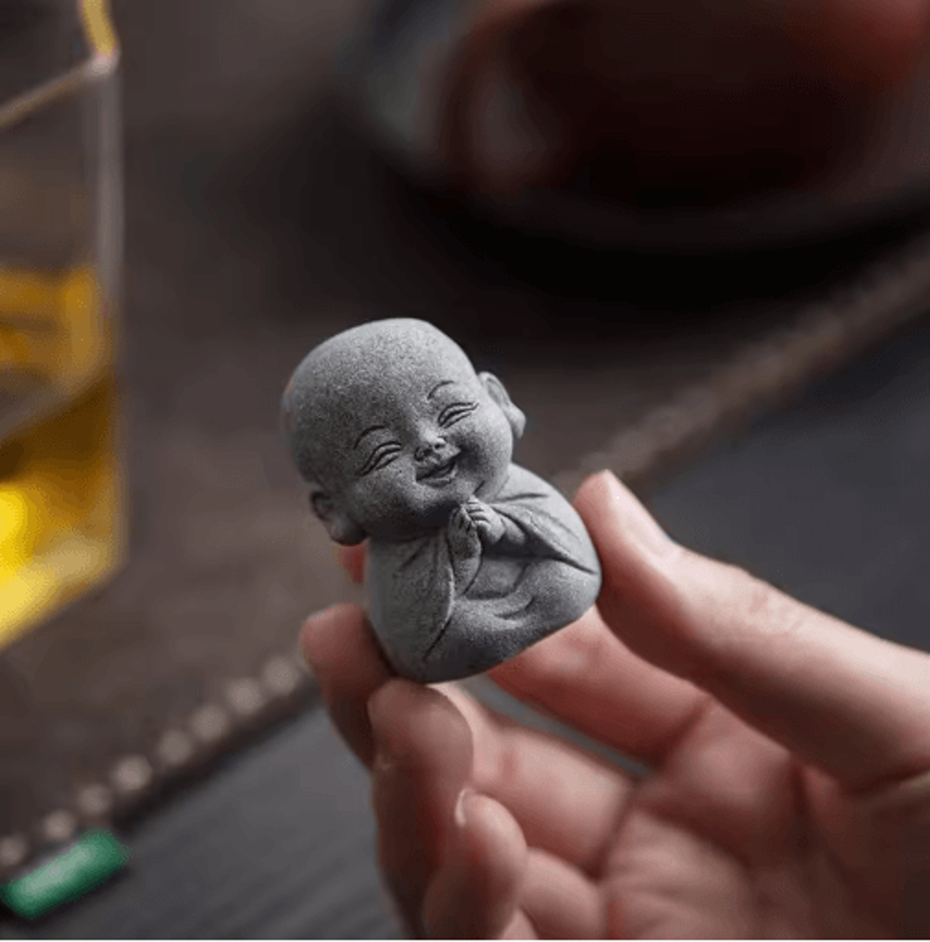 Cute Zen Monk Statues Serene Meditation Decor  Mini Garden Figurines Set 6