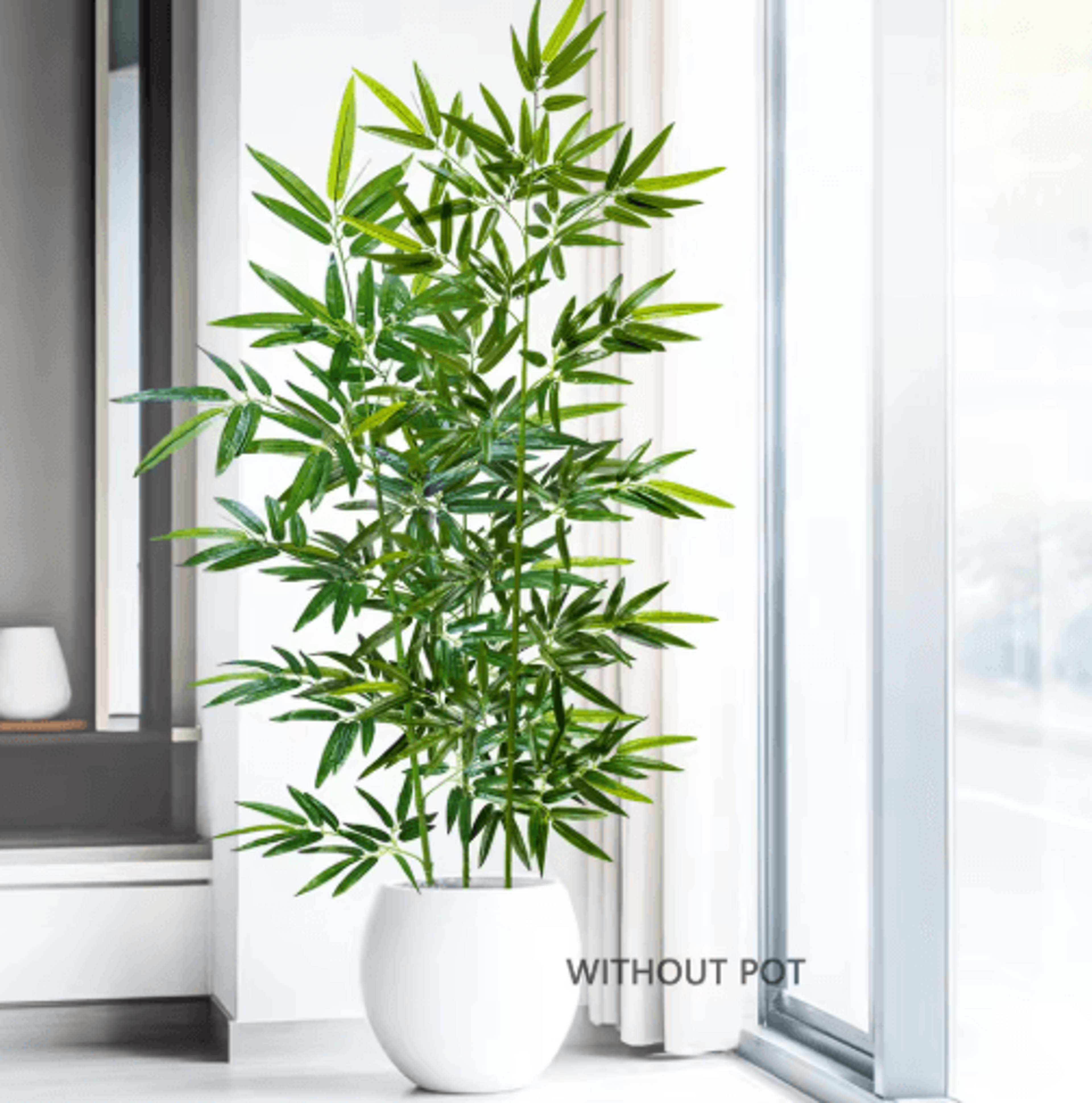 Tall Artificial Bamboo Plant  Realistic Green Leaves For Home  Office Decor 19