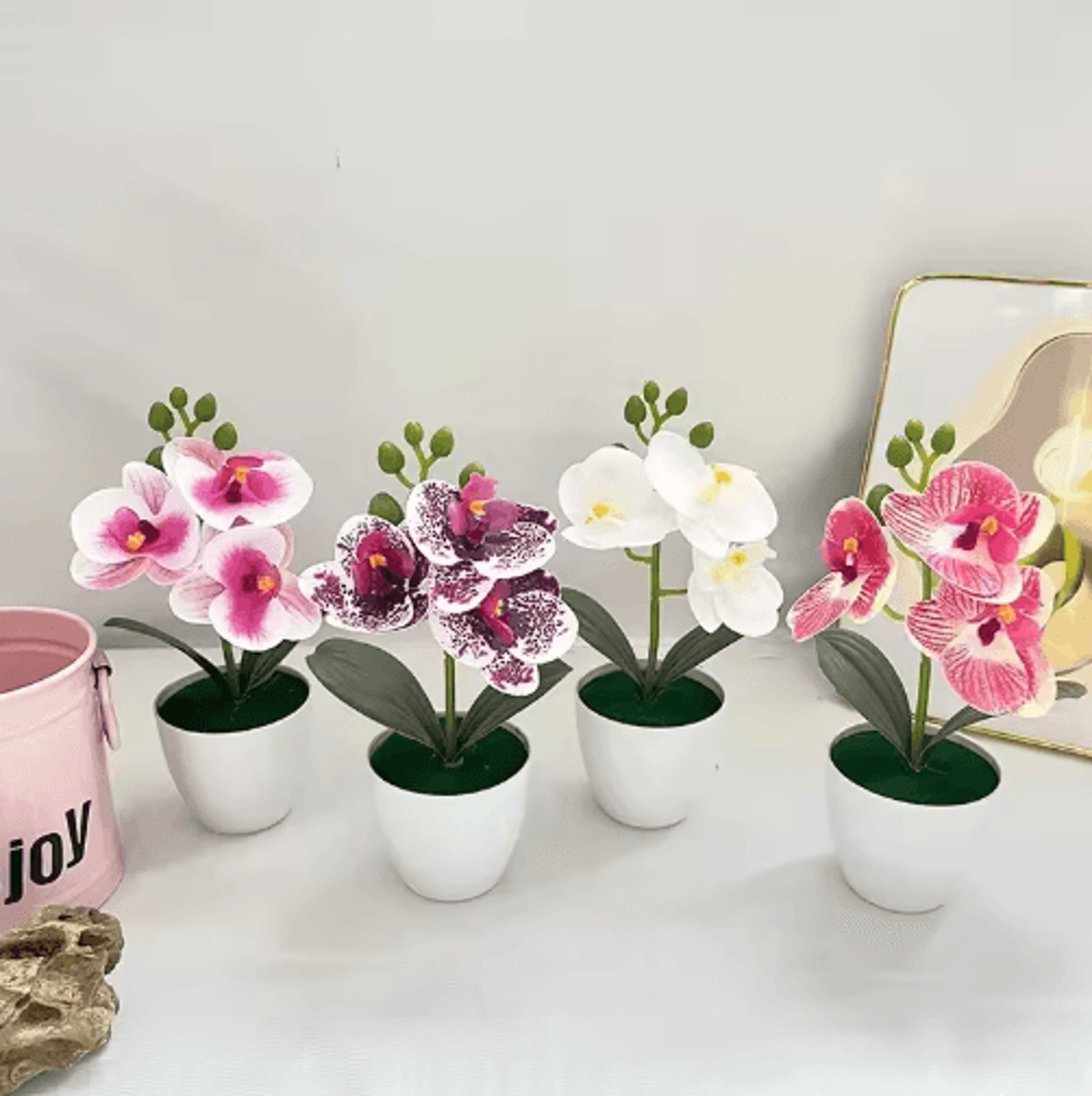Mini Artificial Bonsai Plant With Pot  Realistic Desktop Greenery For Home Decor 8
