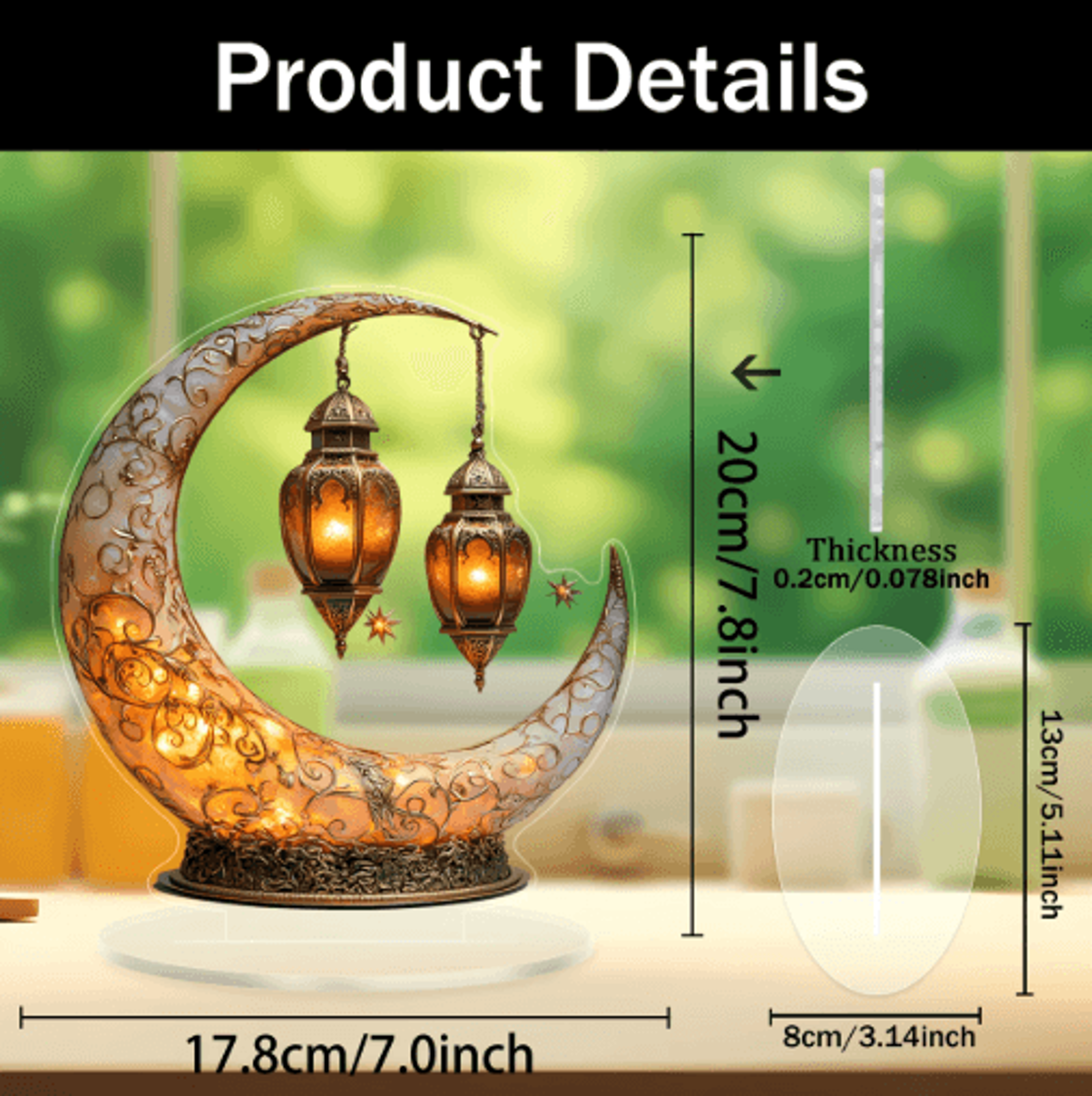 Moon  Stars Desktop Decor  Celestial 2D Table Ornament For Home  Office 4