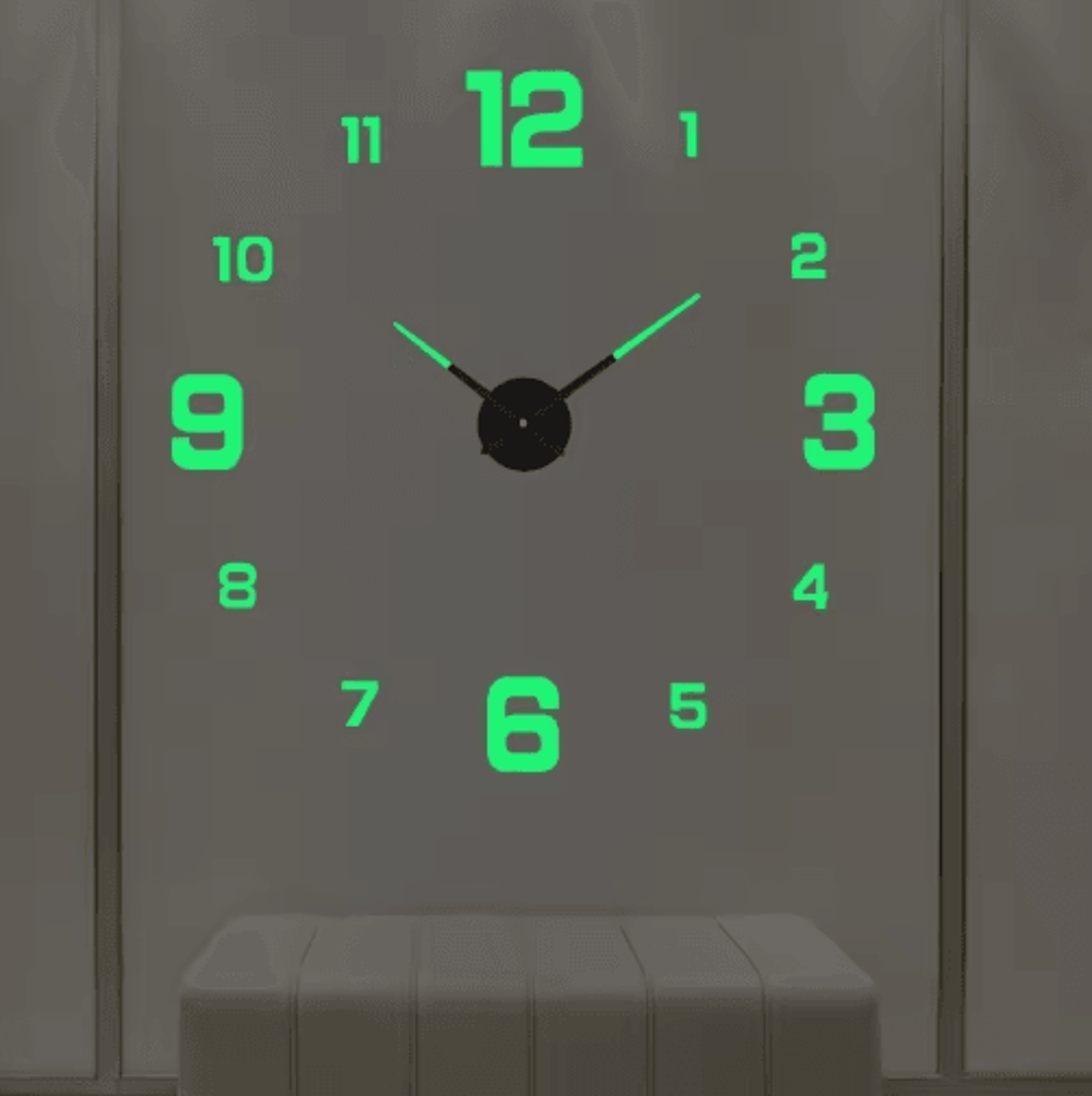 3D DIY Frameless Wall Clock  Luminous Silent Modern Wall Decor Stickers 14