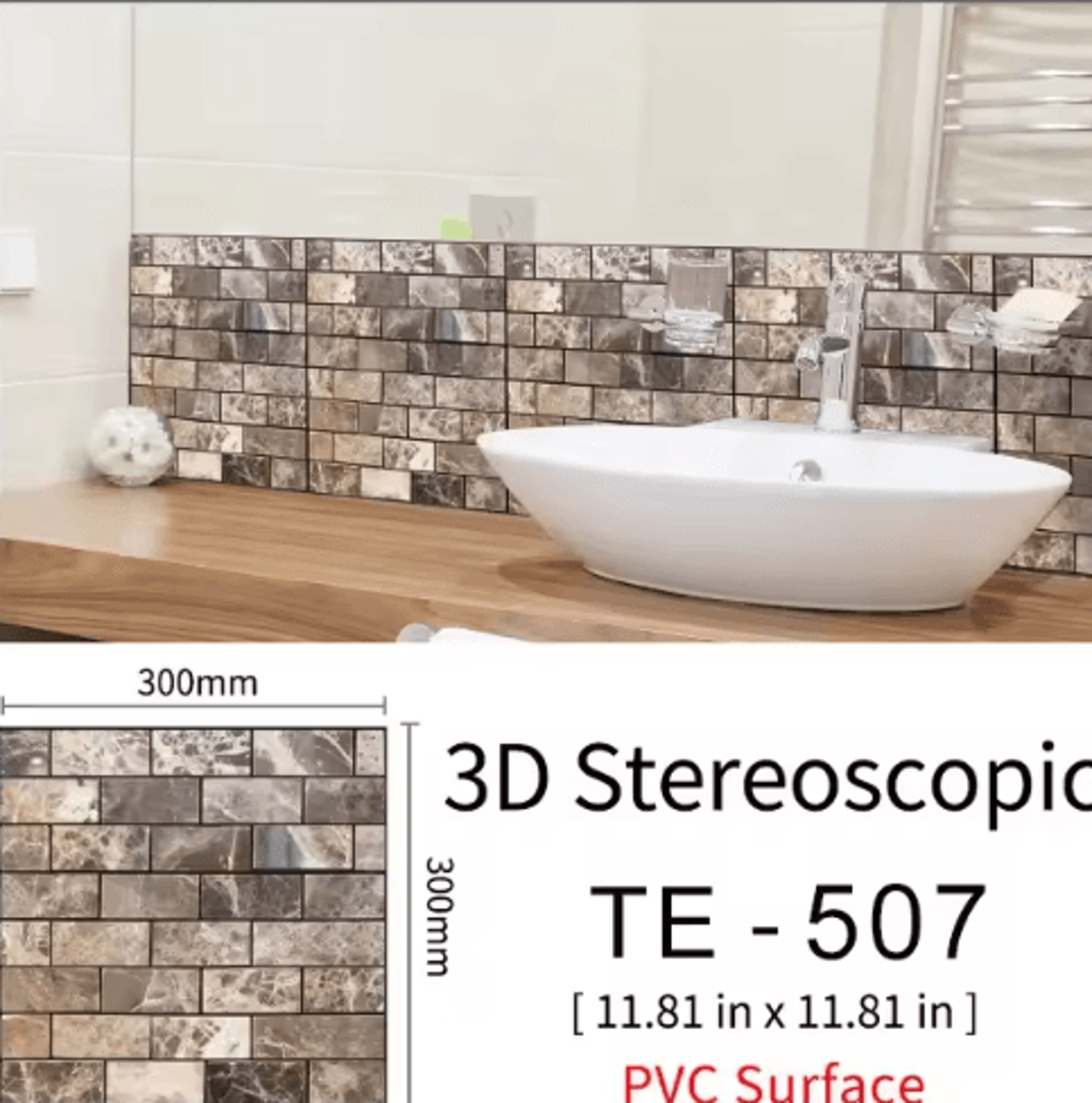 3D Brick Wall Stickers Set  Waterproof Peel  Stick Wallpaper For Home Decor 15PCS 18