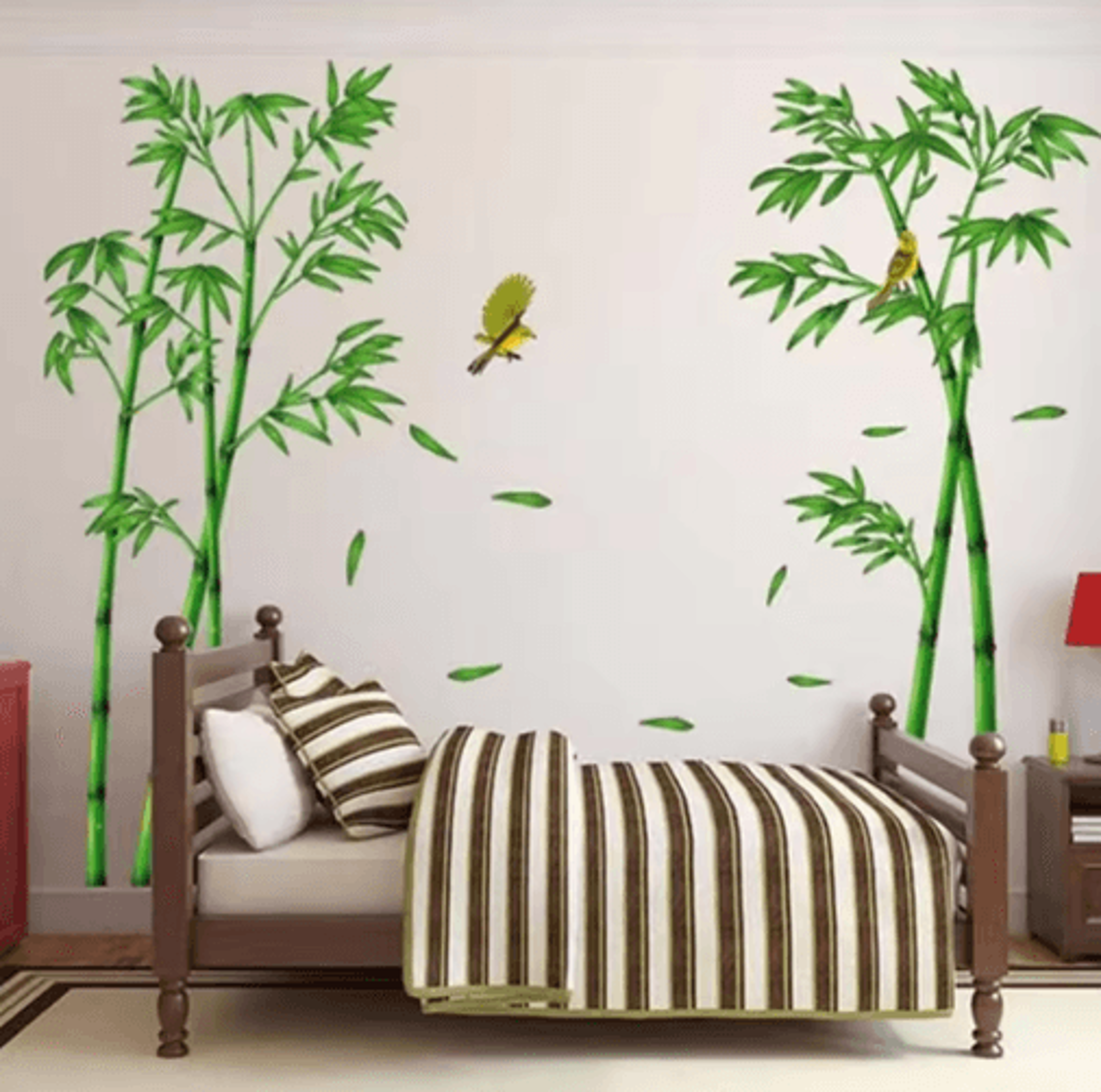 Bamboo Forest Wall Sticker Chinese Style Removable Nature Wall Decal For Living Room 6
